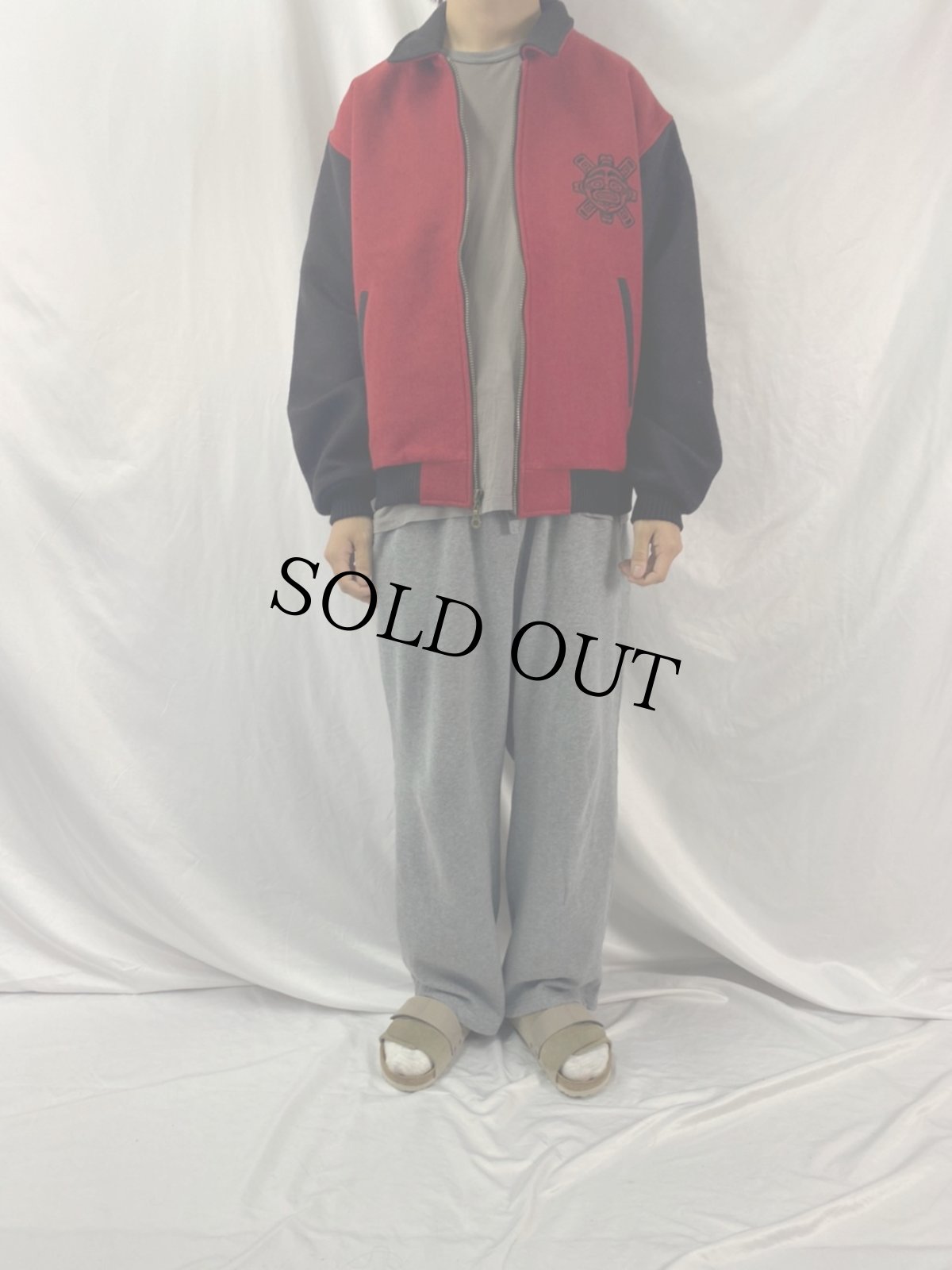 画像2: 90's USA製 PENDLETON ネイティブデザイン ウールジャケット タグ付き未使用 XL (2)