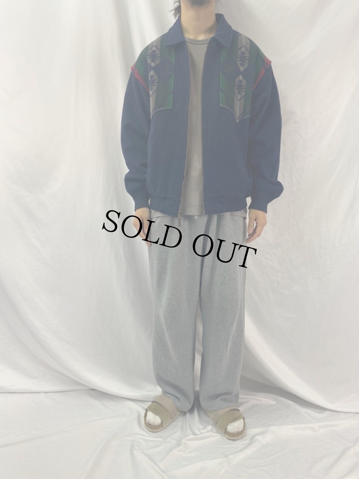 画像2: 90s USA製 PENDLETON ネイティブ柄 ヨーク切り替え ウエスタンジャケット L (2)