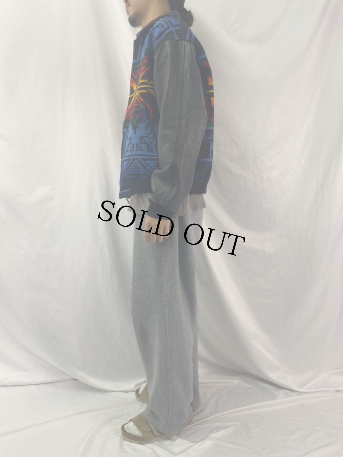 画像3: 90's PENDLETON レザー切り替えジャケット (3)