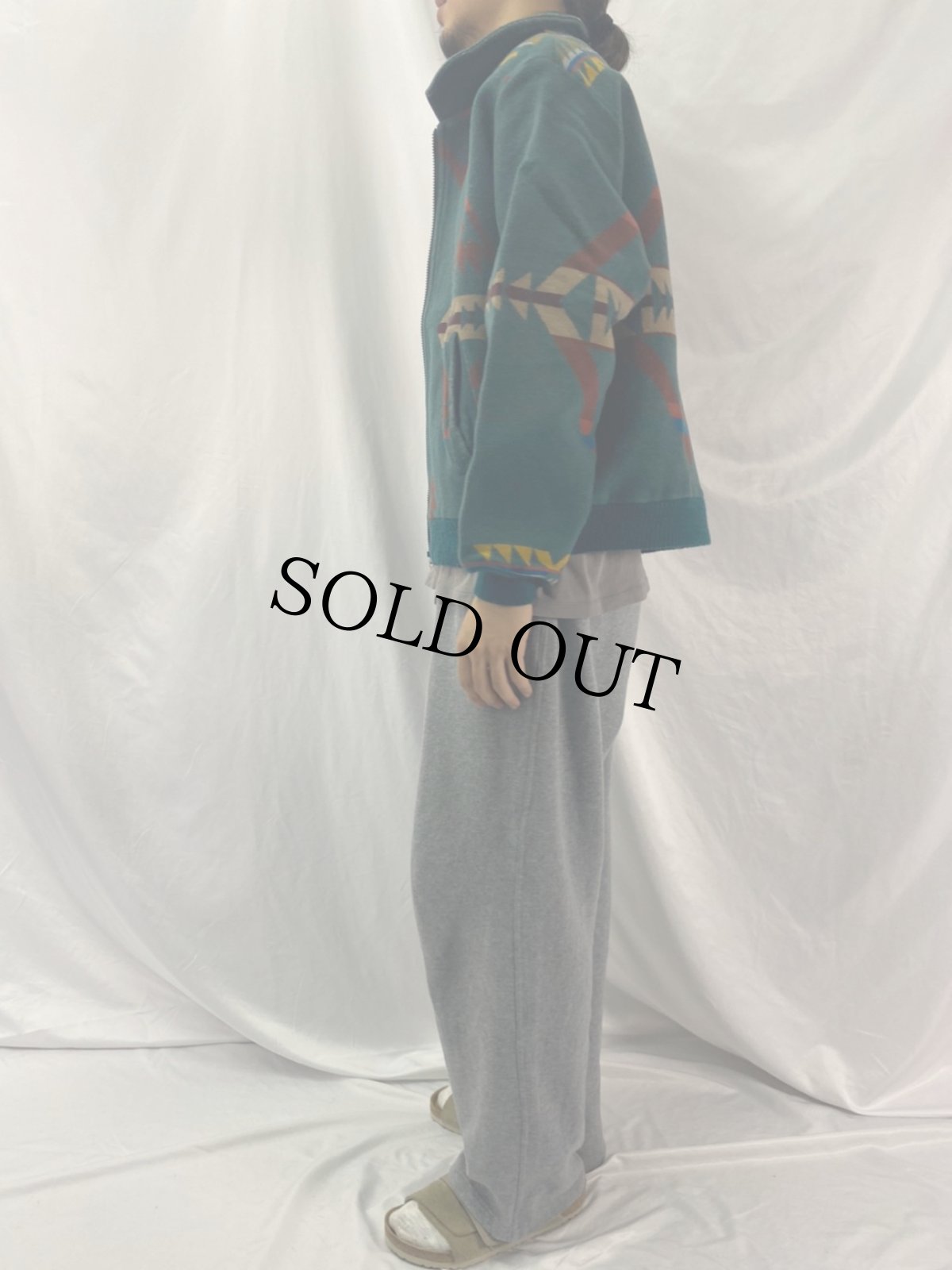 画像3: ネイティブ柄 ウールジャケット XL (3)