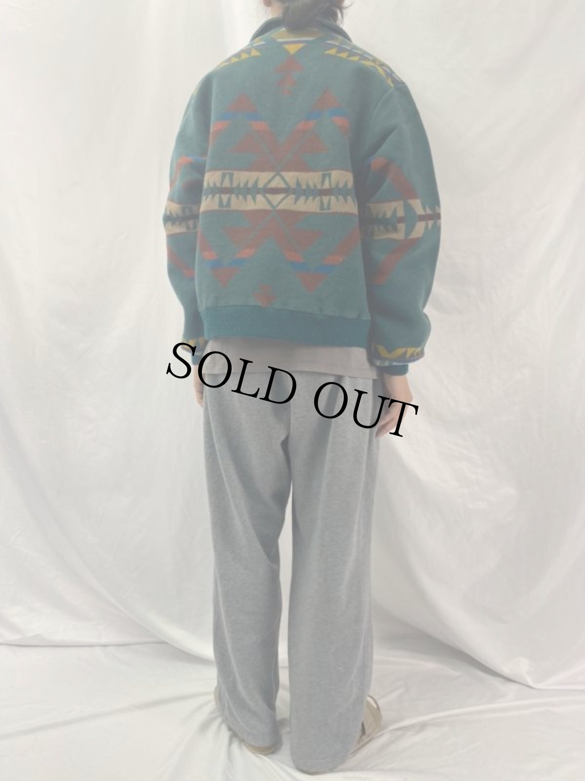 画像4: ネイティブ柄 ウールジャケット XL (4)