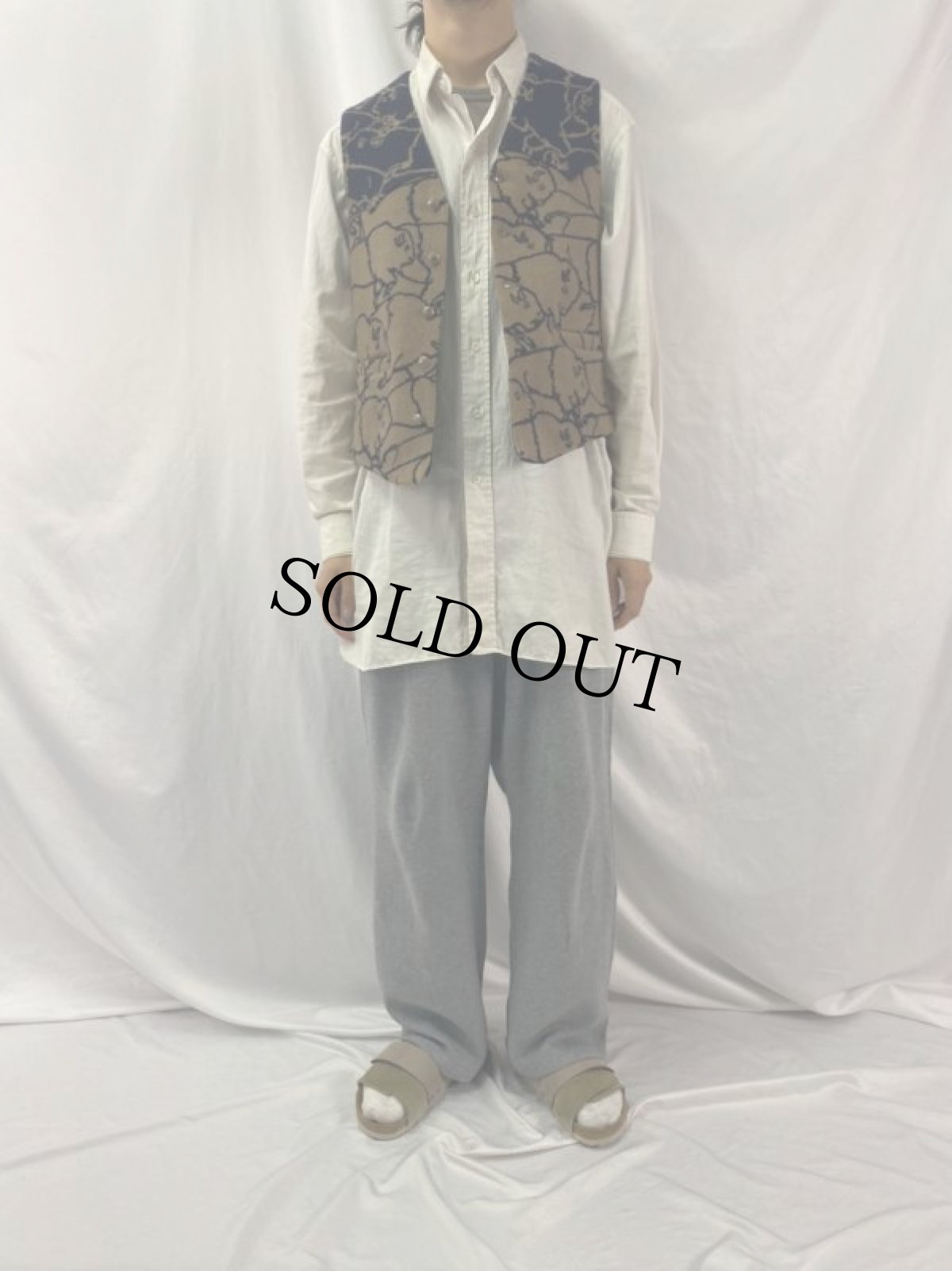 画像2: 90's PENDLETON USA製 バイソン柄 ウエスタンベスト 38 (2)