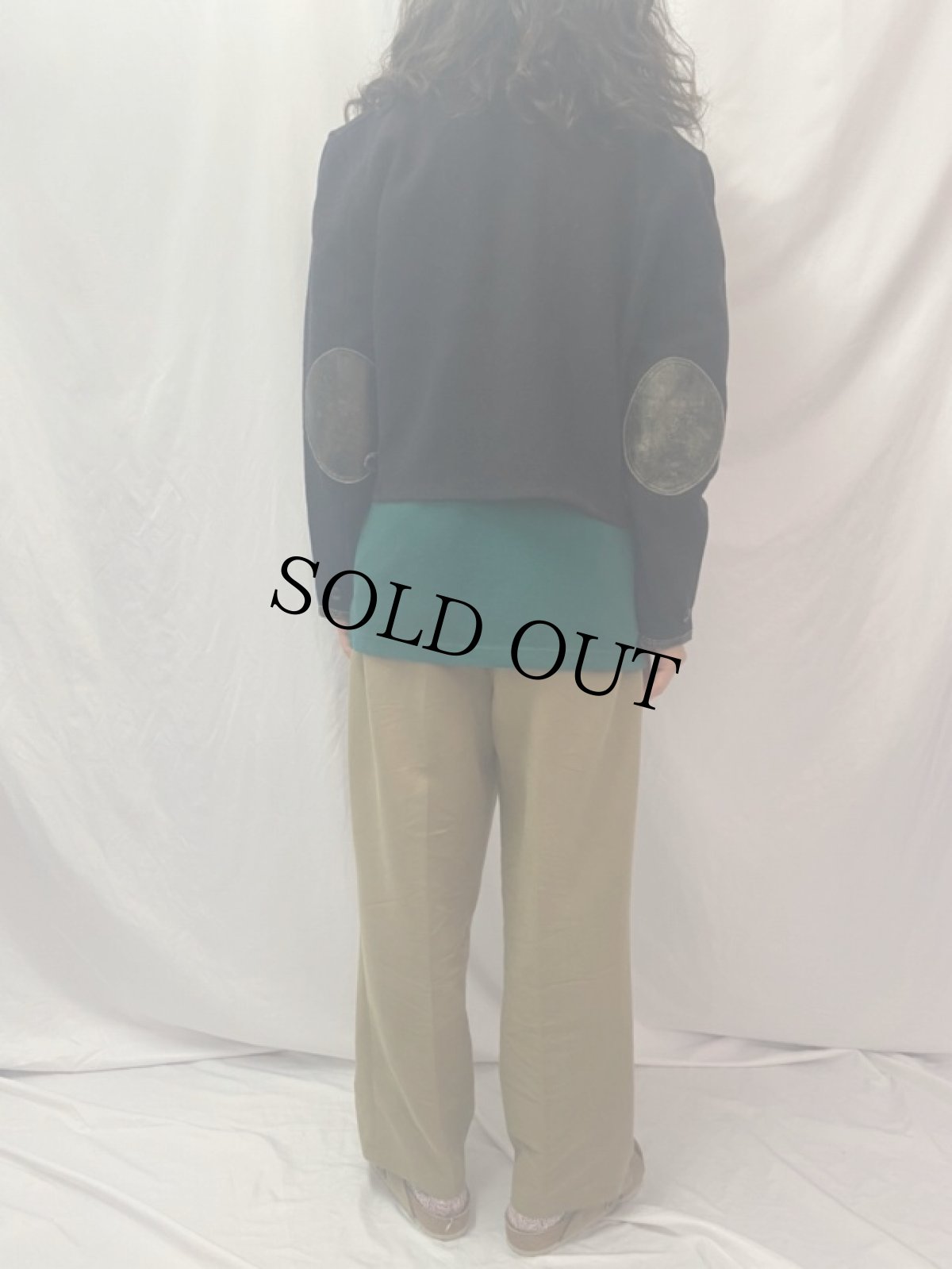 画像4: 50's KING O WEAR エルボーパッチ付き ウールスポーツジャケット ブラック (4)