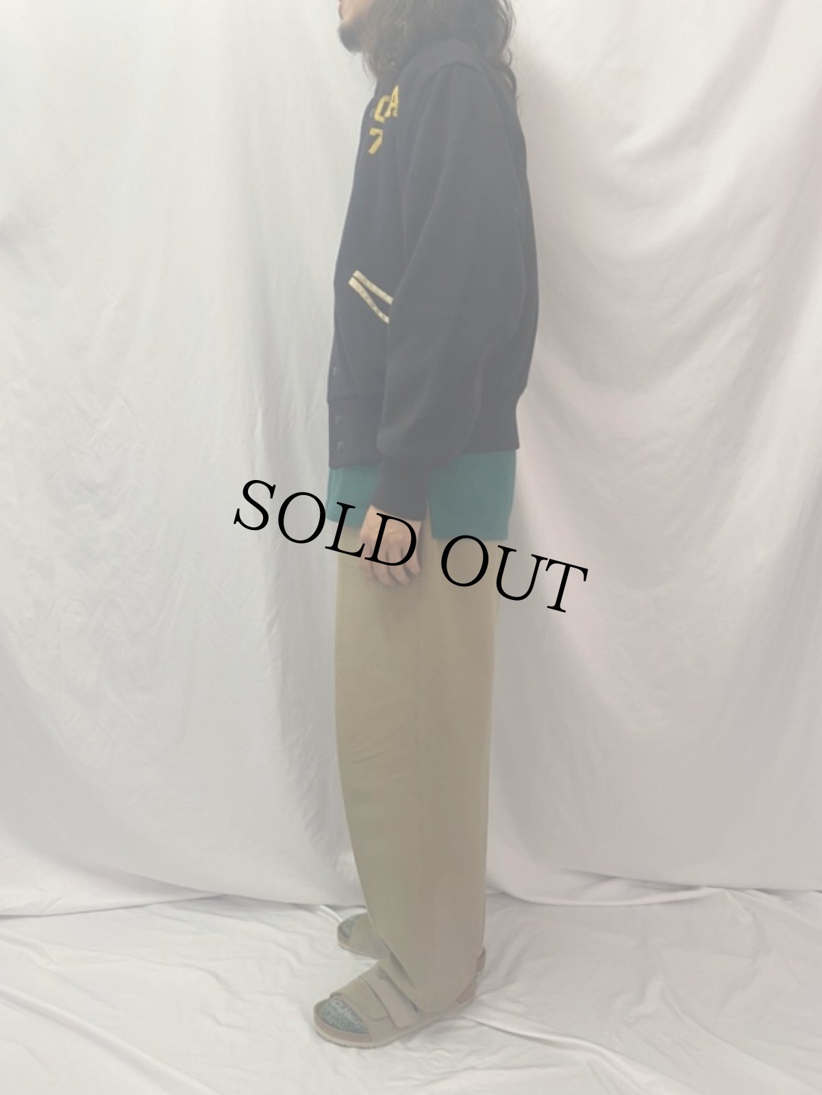 画像4: 50's Whiting "UCLA 70" チェーン刺繍 ウールスタジャン 44 (4)