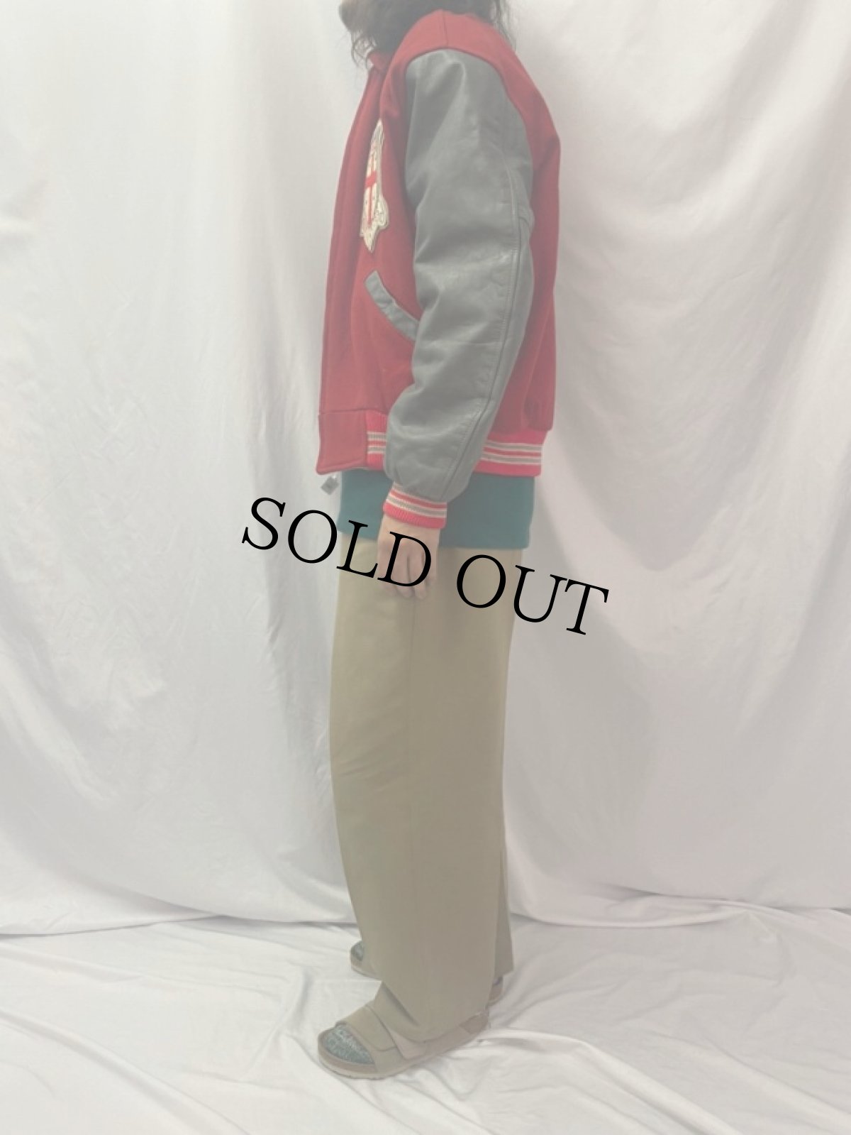 画像3: 60's LOGAN "CRUSADERS HOLY CROSS" レザー×ウールスタジャン (3)