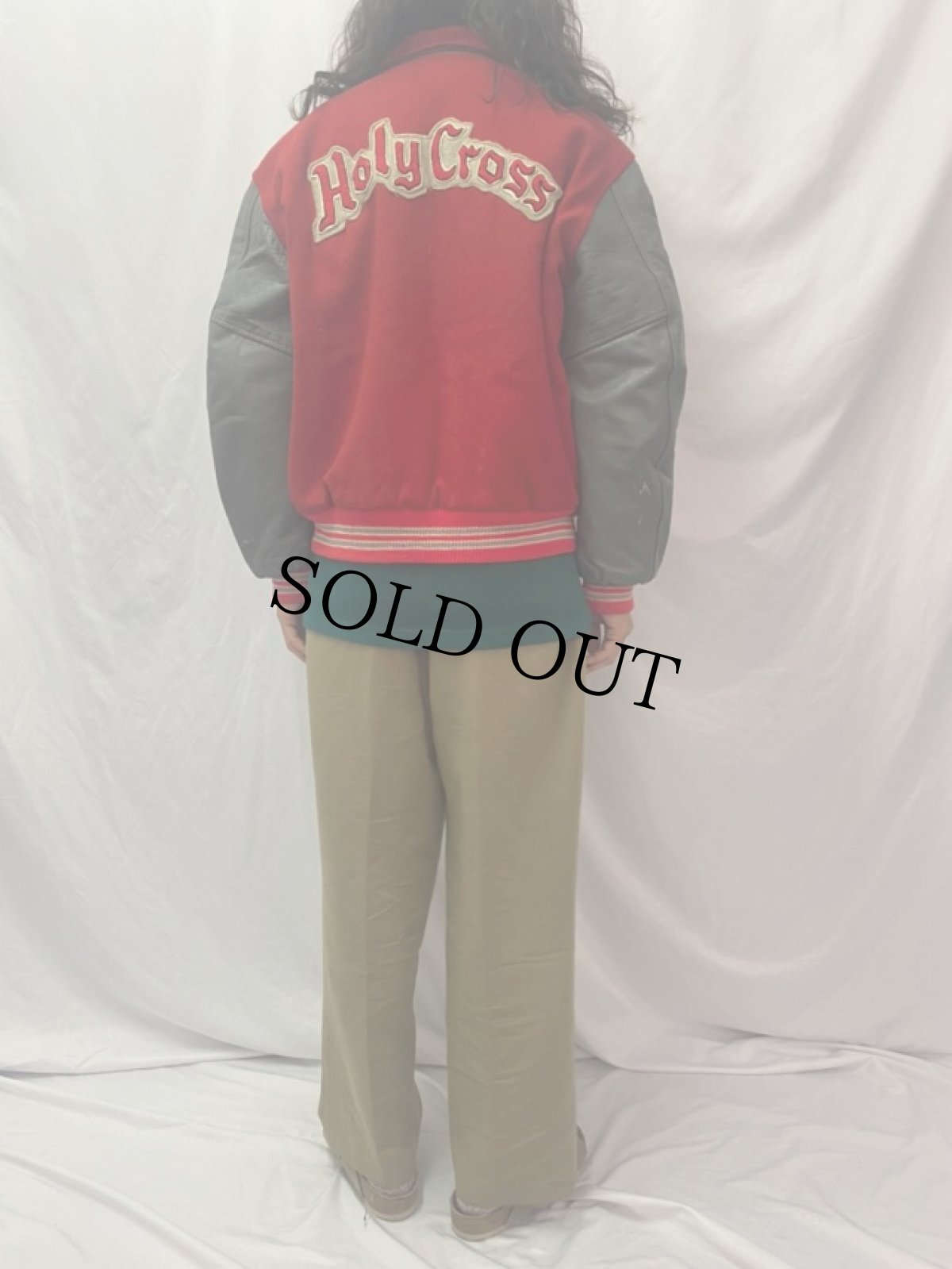 画像4: 60's LOGAN "CRUSADERS HOLY CROSS" レザー×ウールスタジャン (4)