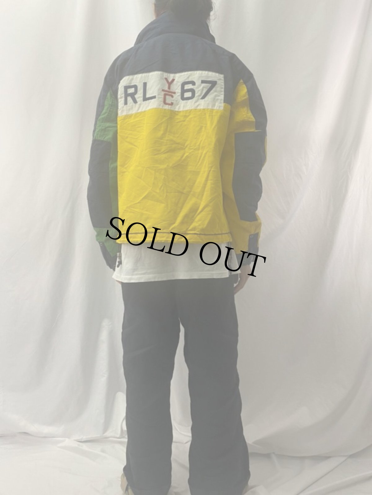 画像5: Ralph Lauren "YACHT CLUB RL-67" コットンナイロン セーリングジャケット L (5)