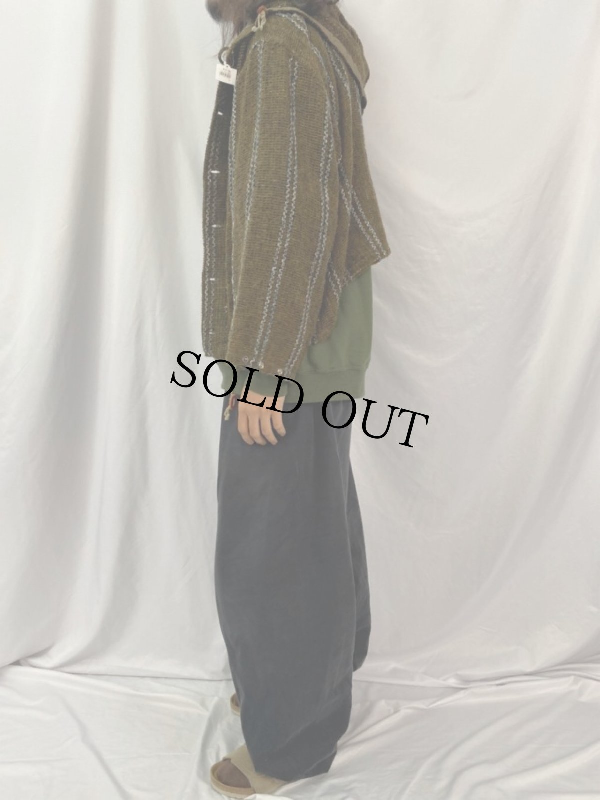 画像3: KAPITAL ボーダー柄 ローゲージニットパーカー (3)