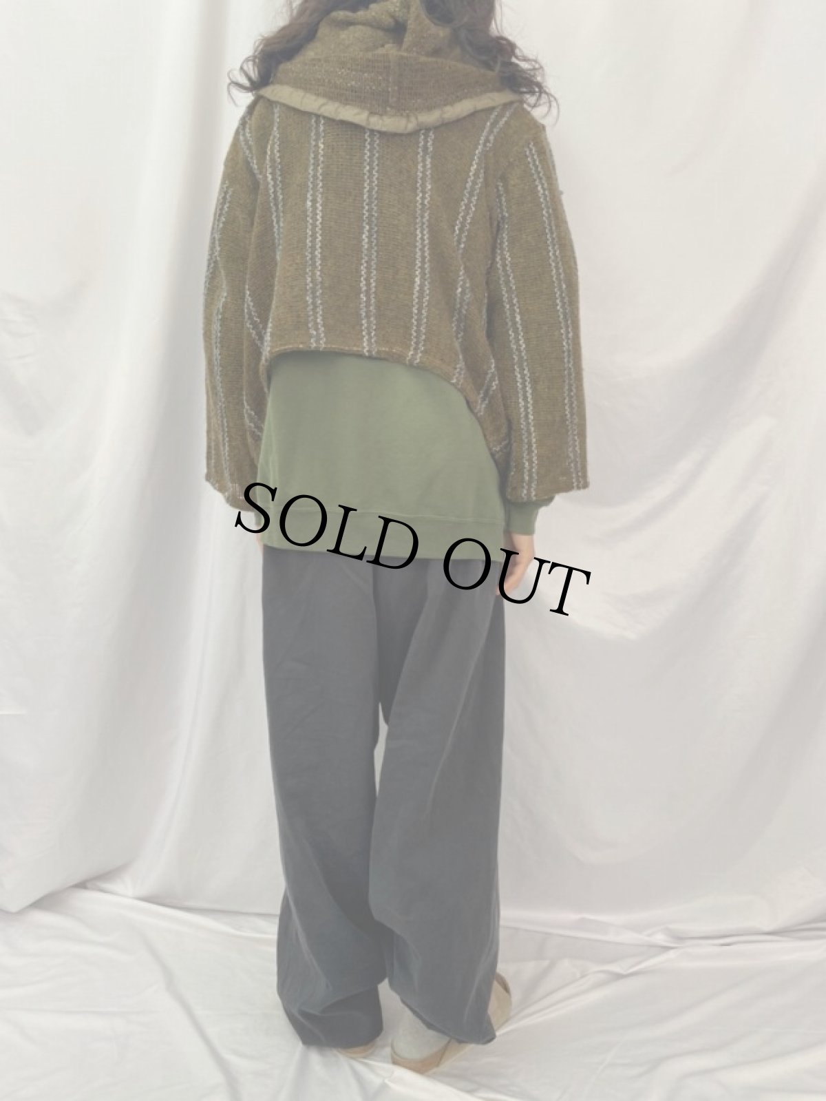 画像4: KAPITAL ボーダー柄 ローゲージニットパーカー (4)