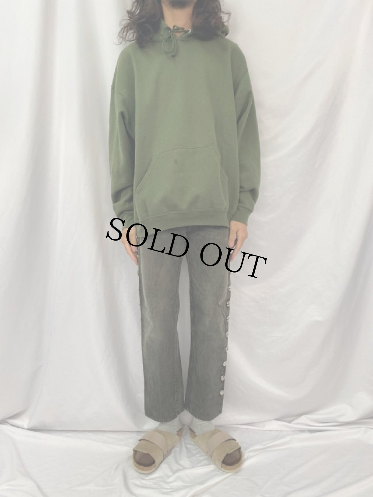 画像2: KAPITAL KOUNTRY スタッズデザイン シンチバックブラックデニムパンツ W30 (2)