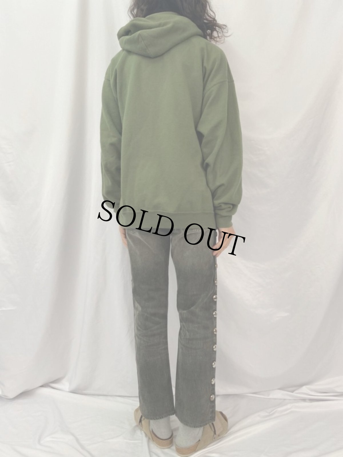 画像4: KAPITAL KOUNTRY スタッズデザイン シンチバックブラックデニムパンツ W30 (4)