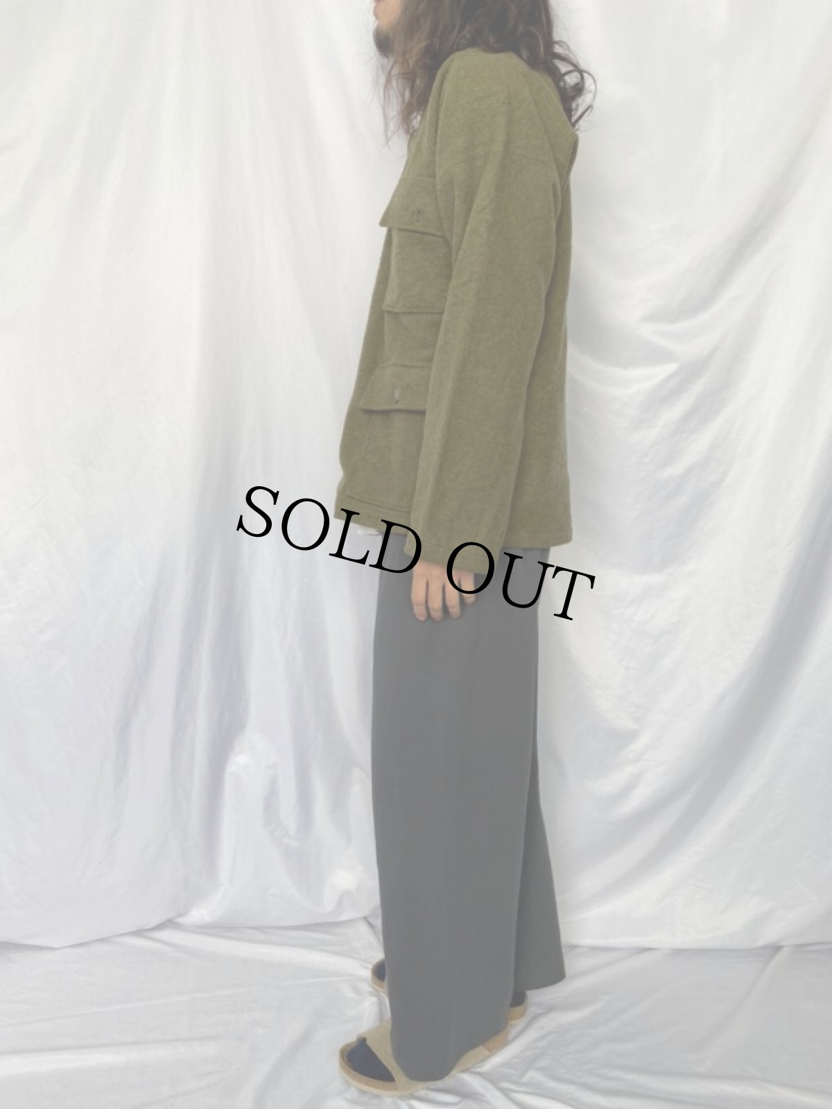 画像3: 60〜70's 4つポケ レースアップ ウールプルオーバージャケット (3)