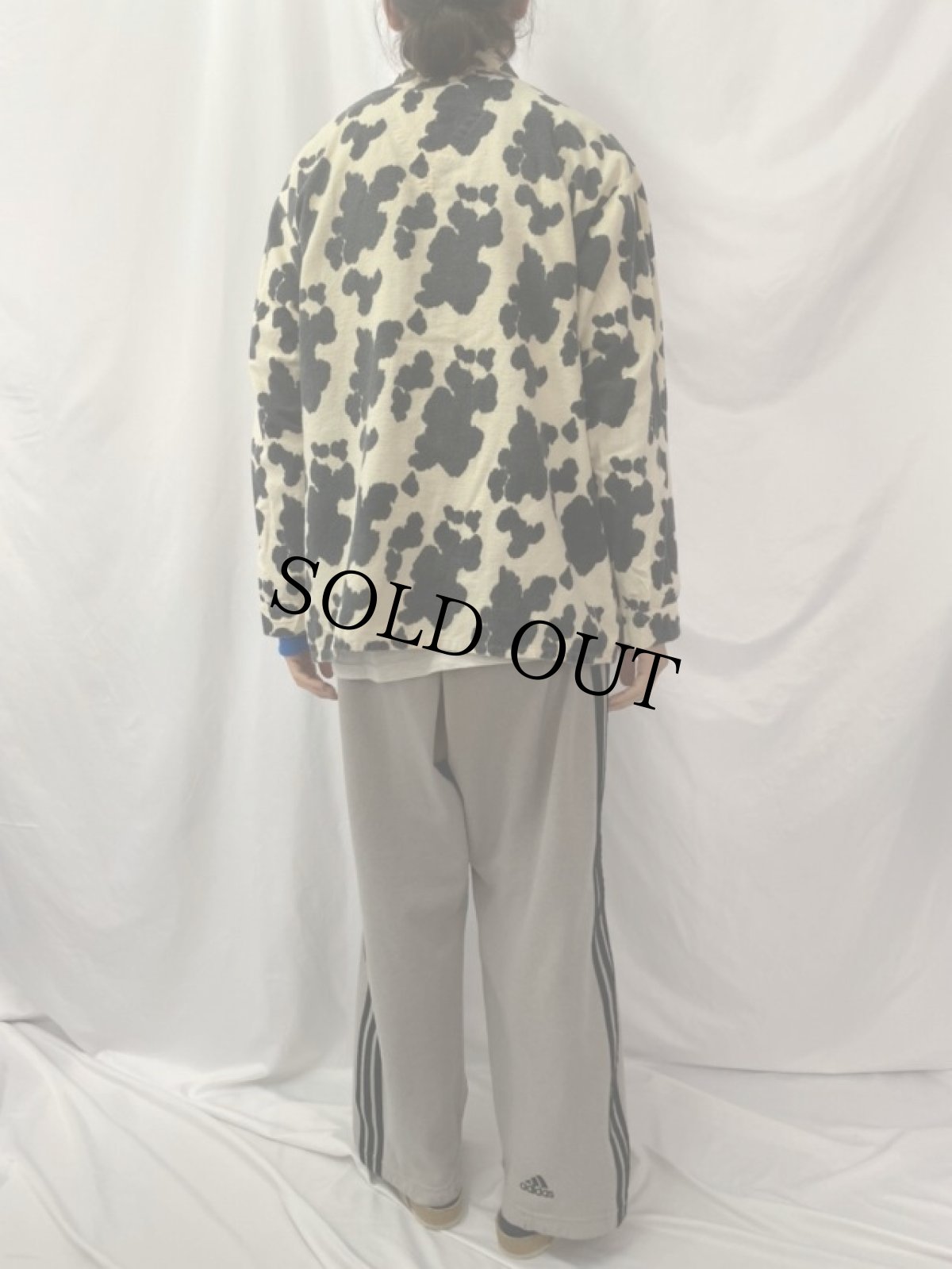 画像4: 80〜90's Nick & Nora USA製 牛柄ネルシャツ L (4)