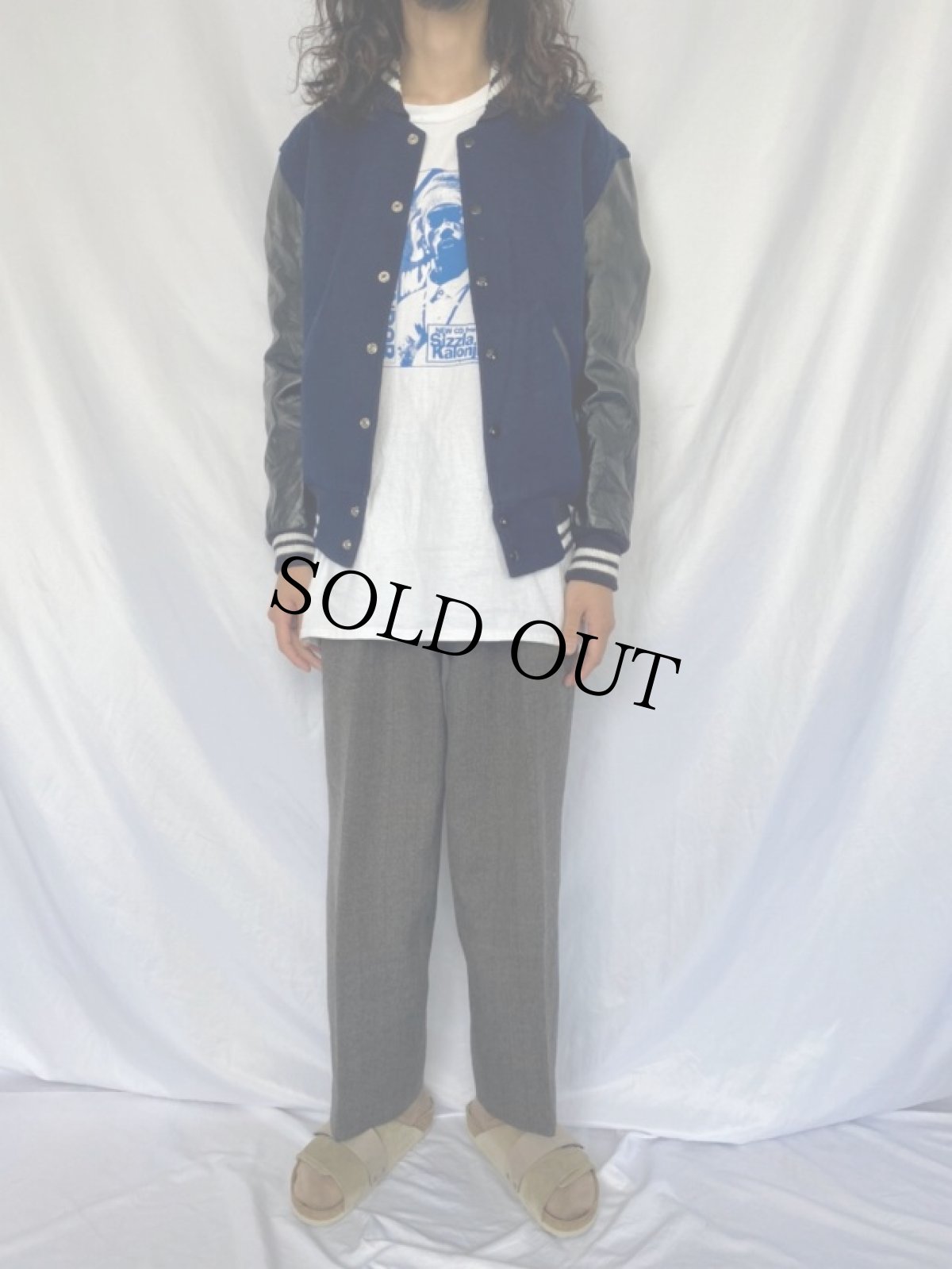 画像2: 70〜80's Coleman ウール×レザースタジャン 44 (2)