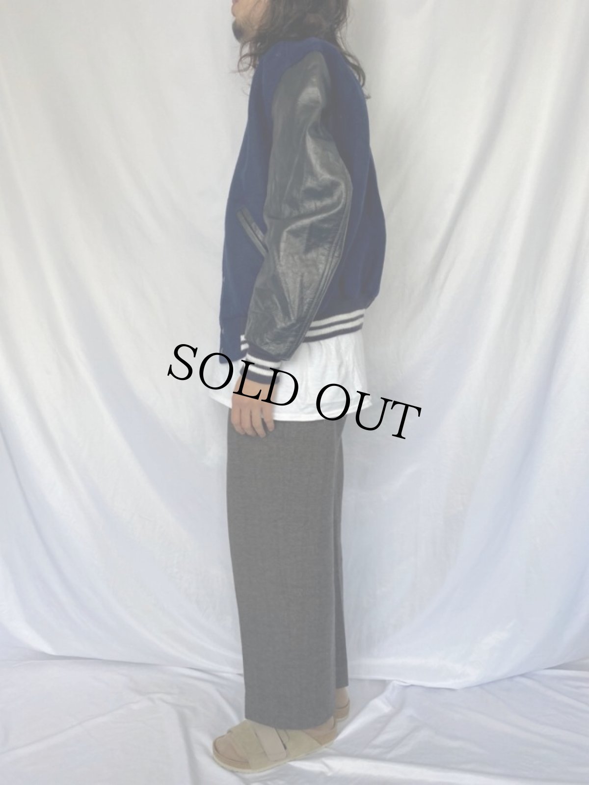 画像3: 70〜80's Coleman ウール×レザースタジャン 44 (3)