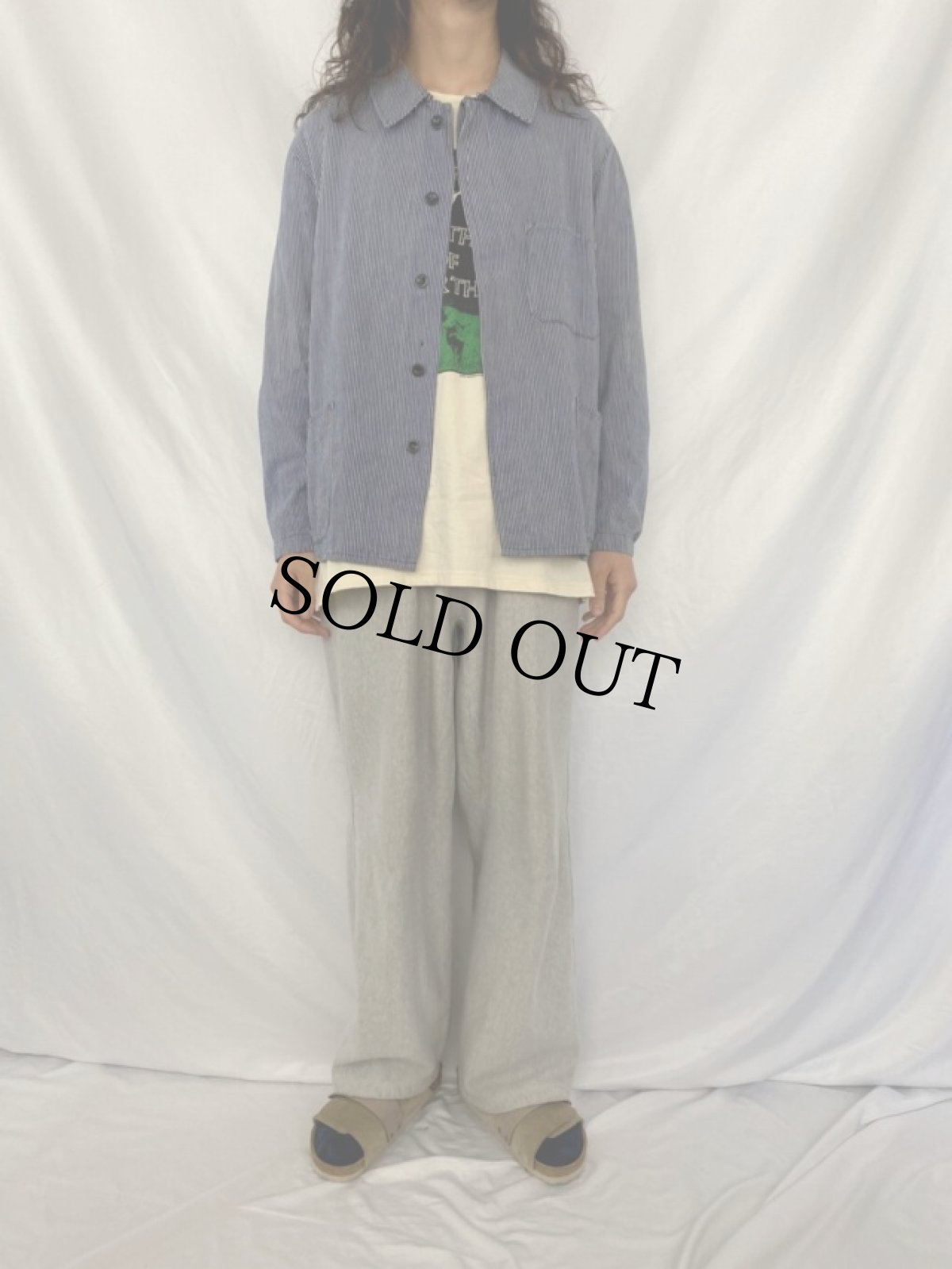 画像2: EURO ヒッコリーストライプ ワークジャケット (2)