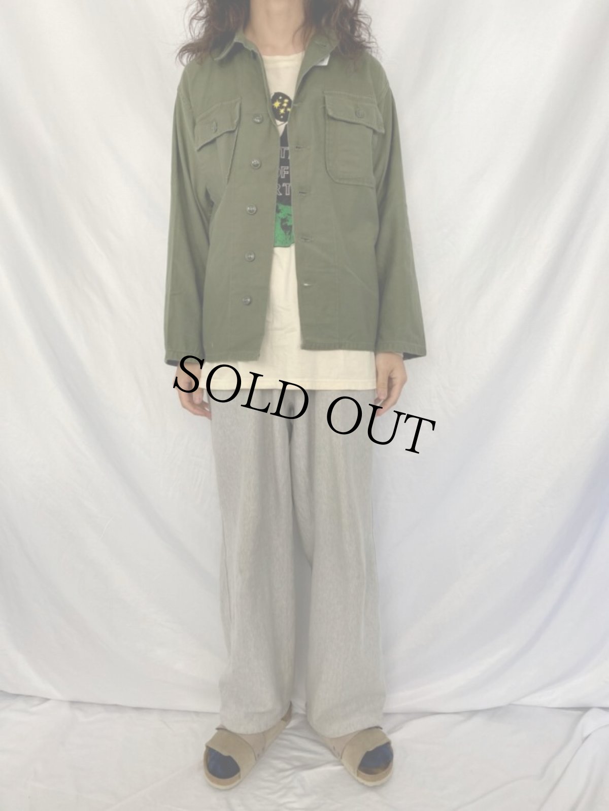 画像2: 60's U.S.ARMY ユーティリティシャツ 1st後期 SMALL (2)