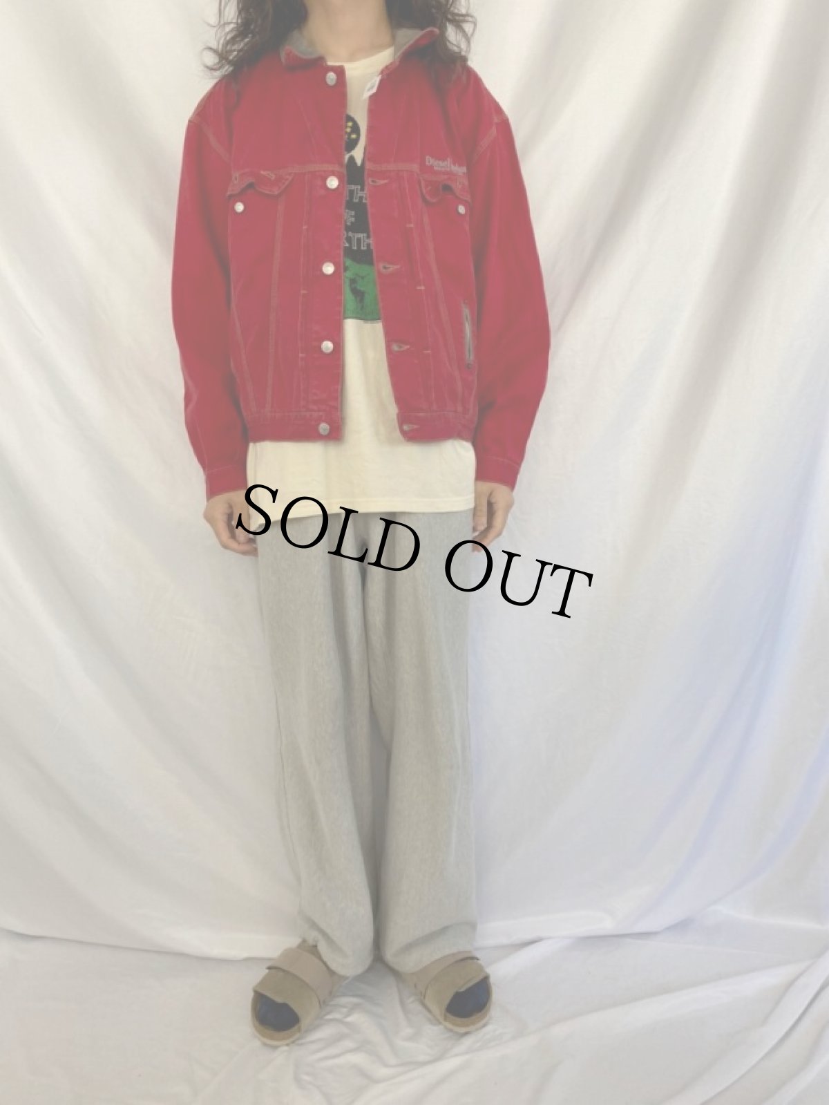 画像2: DIESEL INDUSTRY ITALY製 ロゴ刺繍 コットンツイルジャケット L (2)