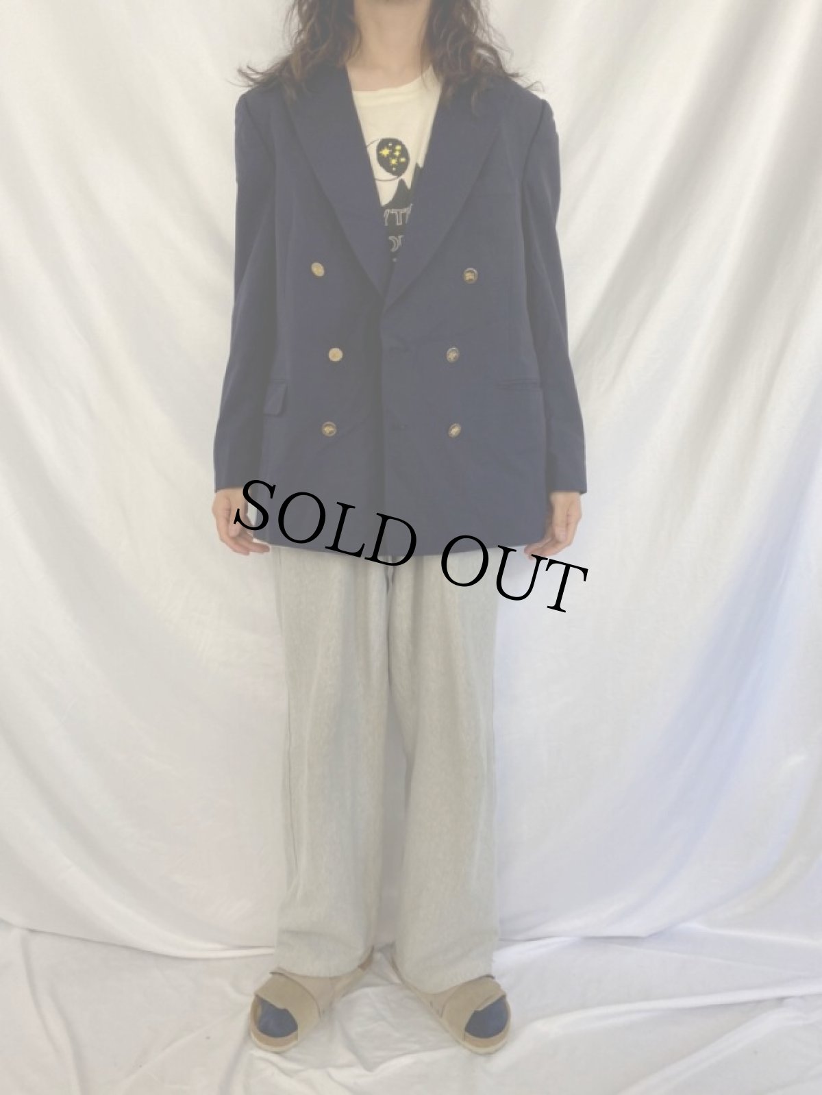 画像2: 80〜90's Burberrys ダブルブレスト ウールテーラードジャケット (2)