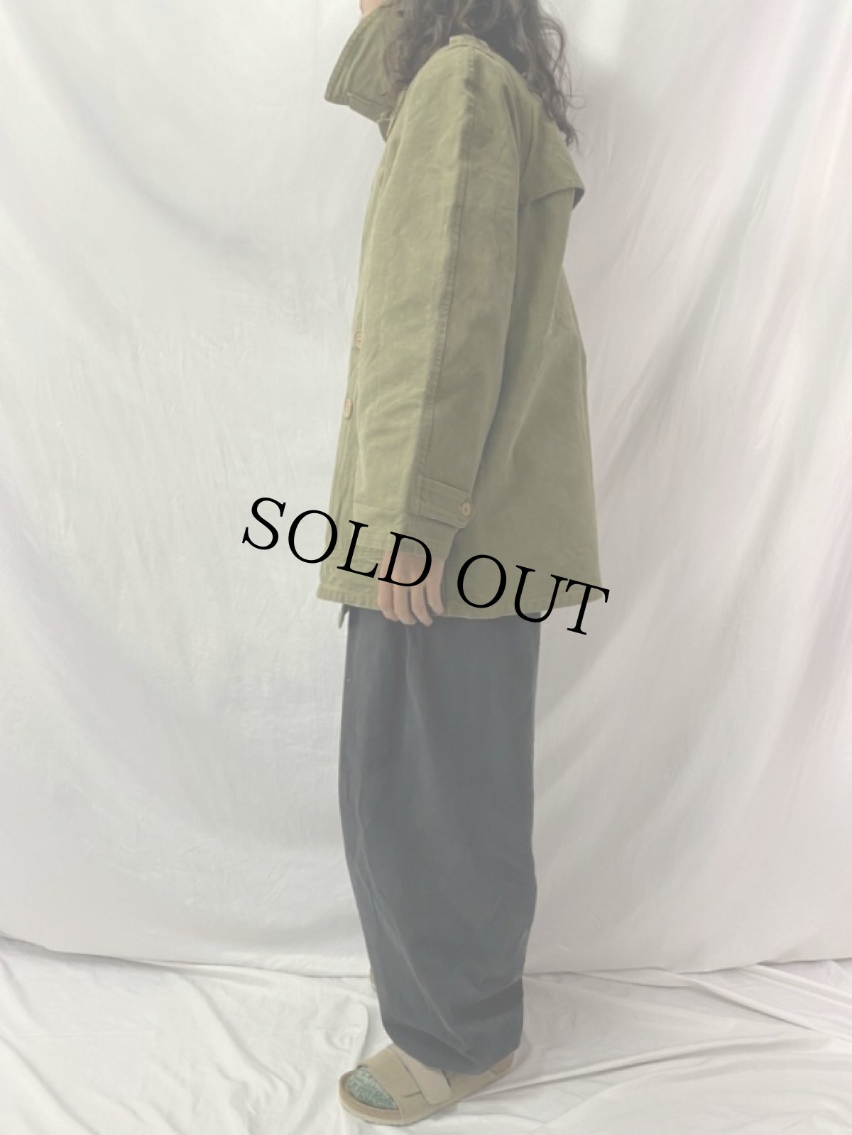 画像4: 30's フランス軍 M-38 木製ボタン ダブルブレスト モーターサイクルコート (4)