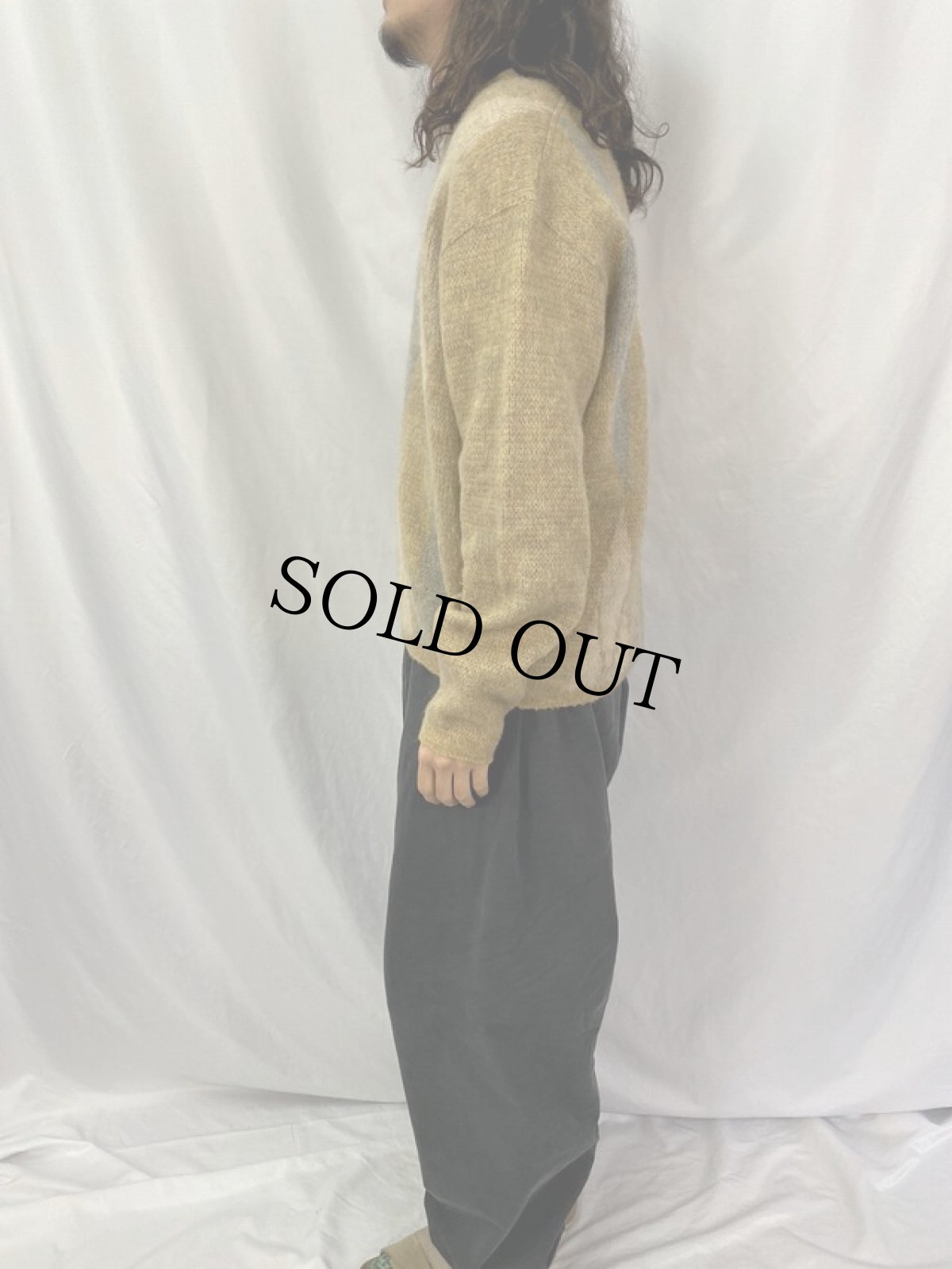 画像3: 60's McGREGOR アーガイル柄 モヘアニットセーター XL (3)