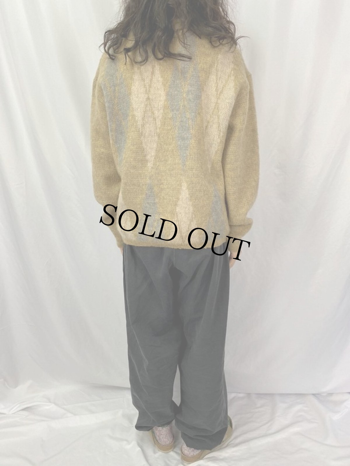 画像4: 60's McGREGOR アーガイル柄 モヘアニットセーター XL (4)