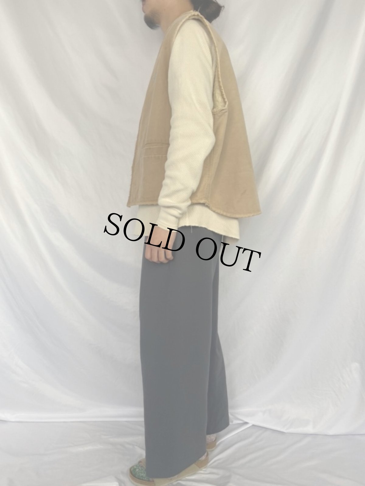 画像2: 70's Carhartt プリントタグ ボアライナー 刺繍入りダックベスト XXL (2)