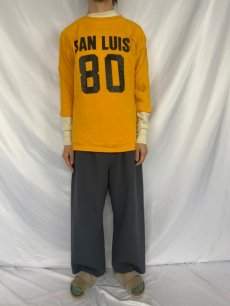 画像2: 70's Champion USA製 バータグ "SAM LUIS 80" フットボールTシャツ L (2)