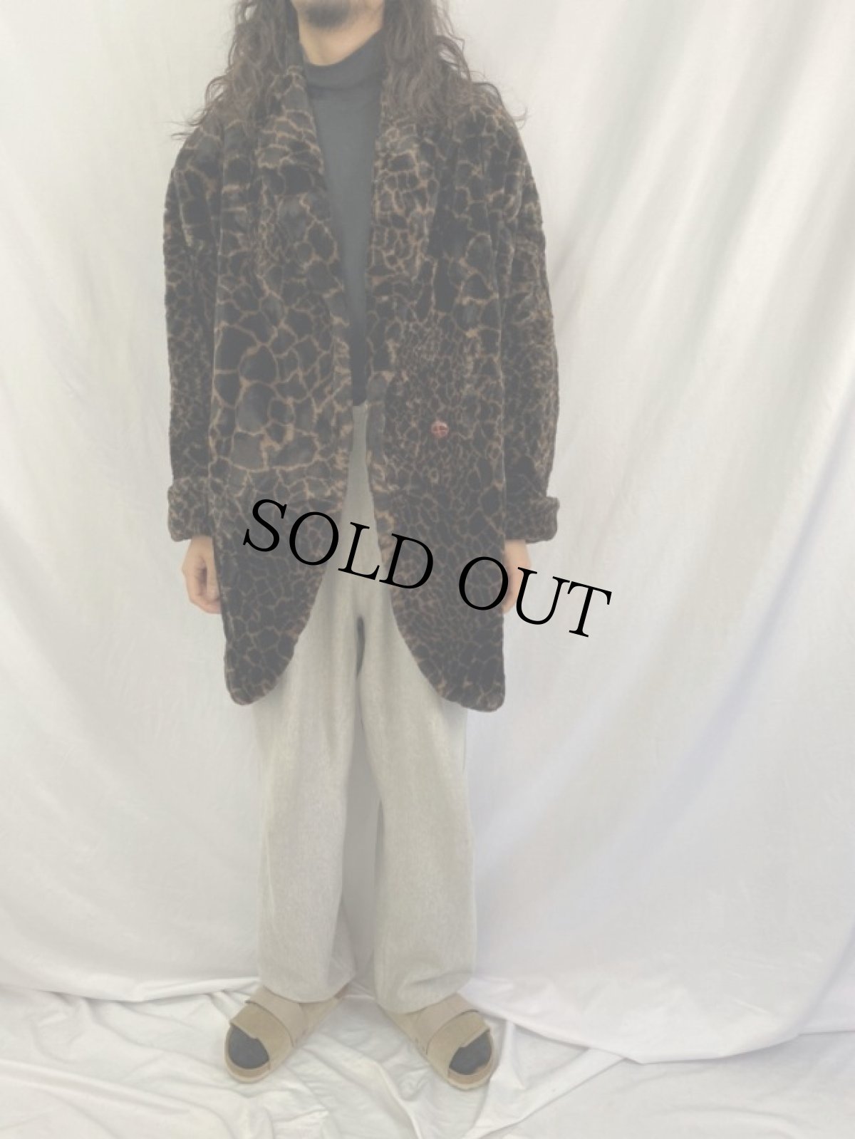 画像2: USA製 ジラフ柄 フェイクファーコート (2)