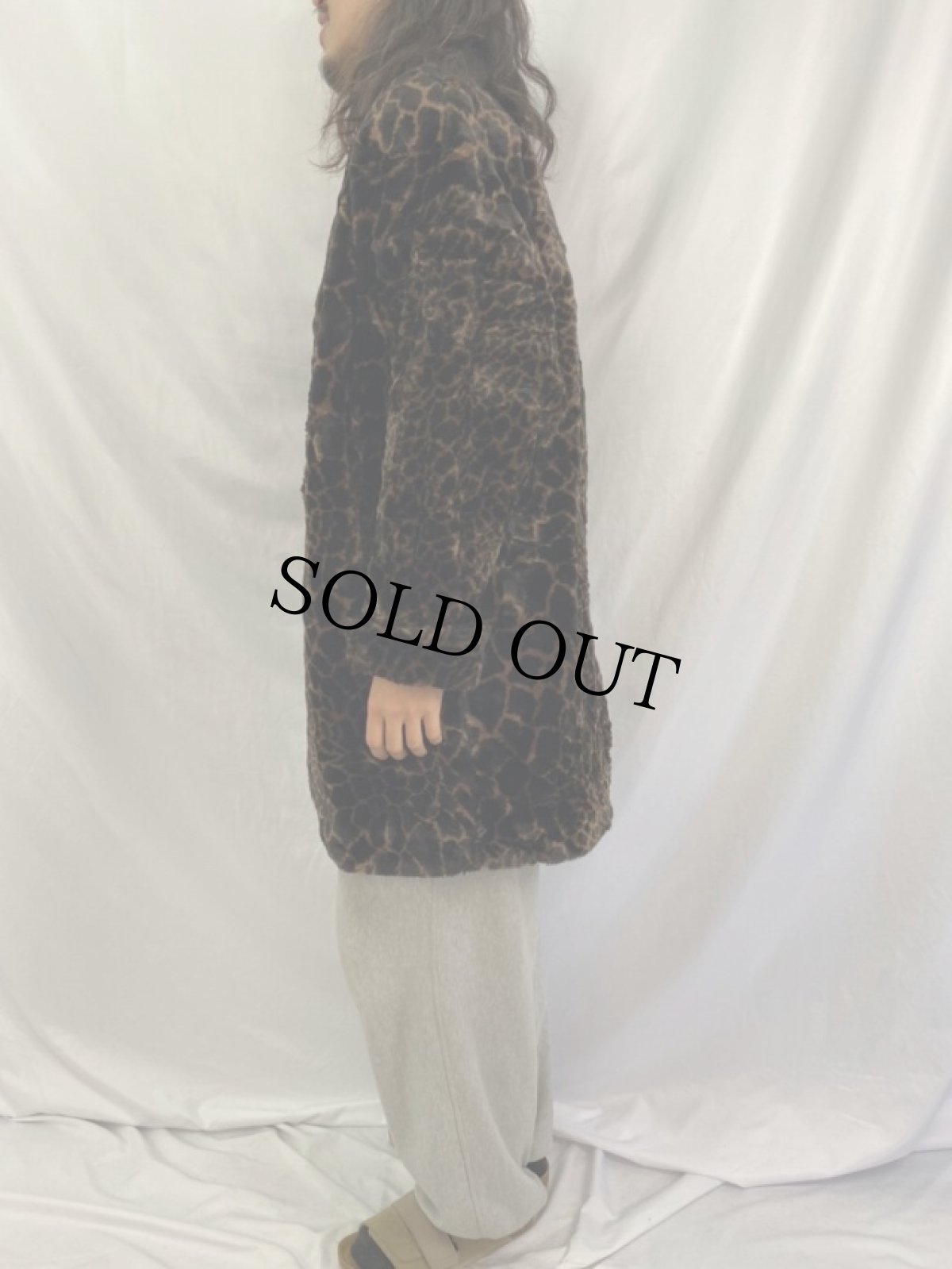 画像3: USA製 ジラフ柄 フェイクファーコート (3)