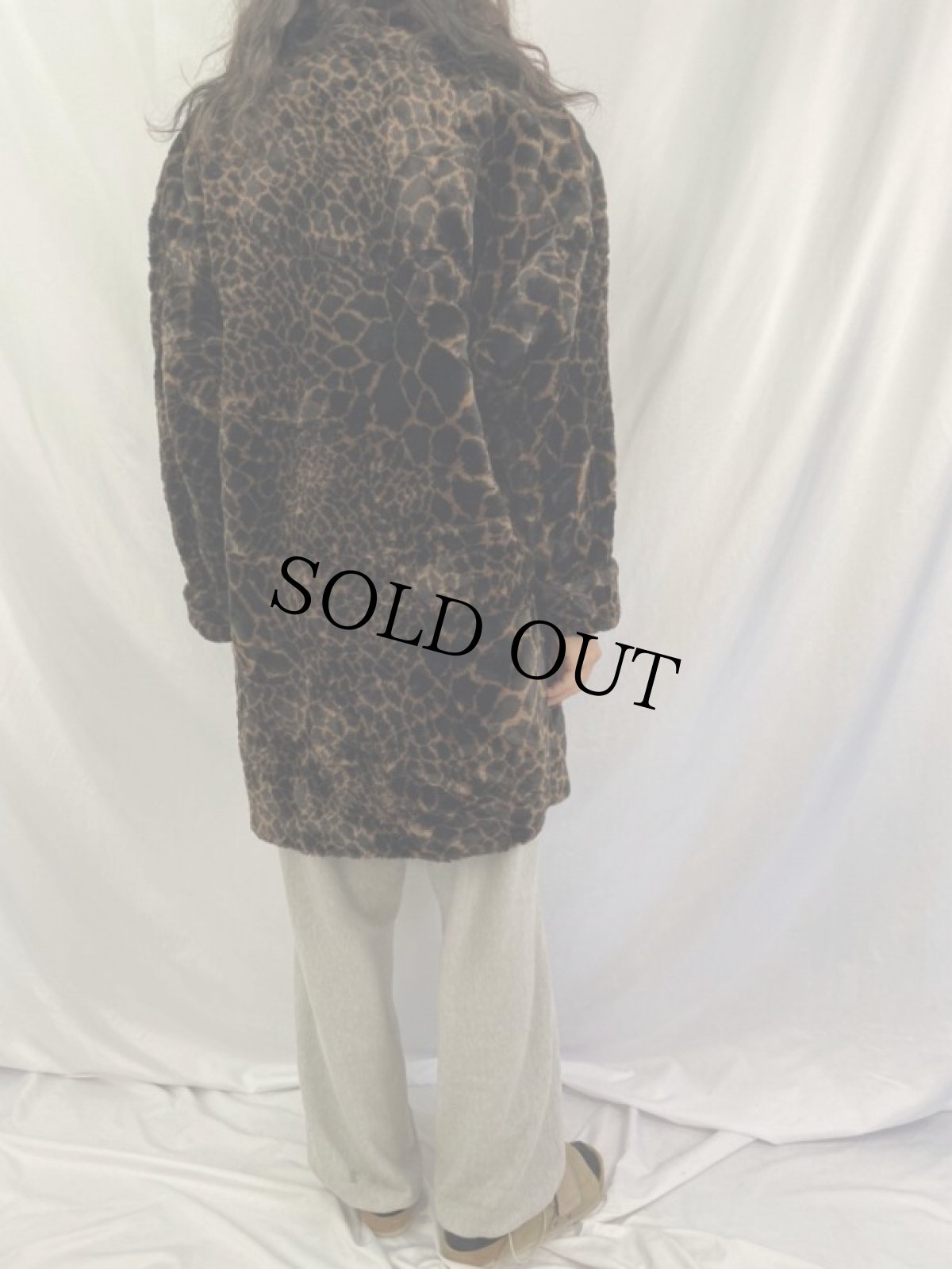 画像4: USA製 ジラフ柄 フェイクファーコート (4)