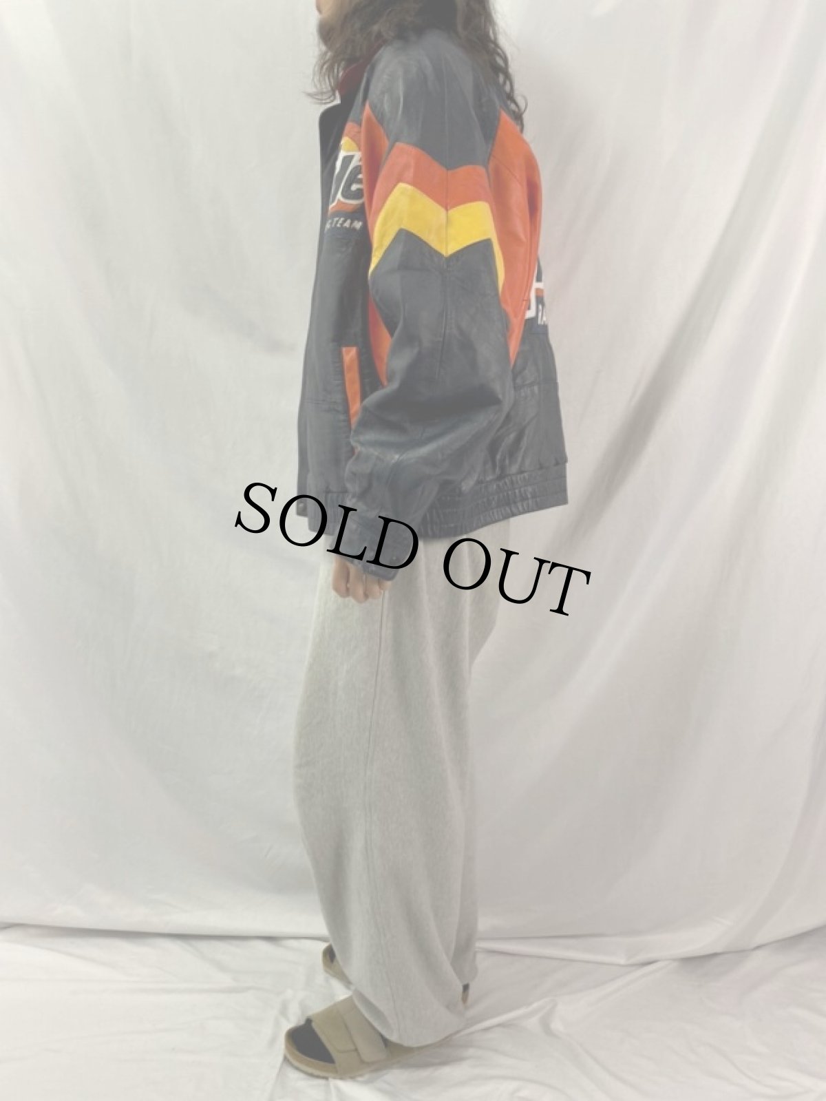 画像3: Tide レザーレーシングジャケット XL (3)