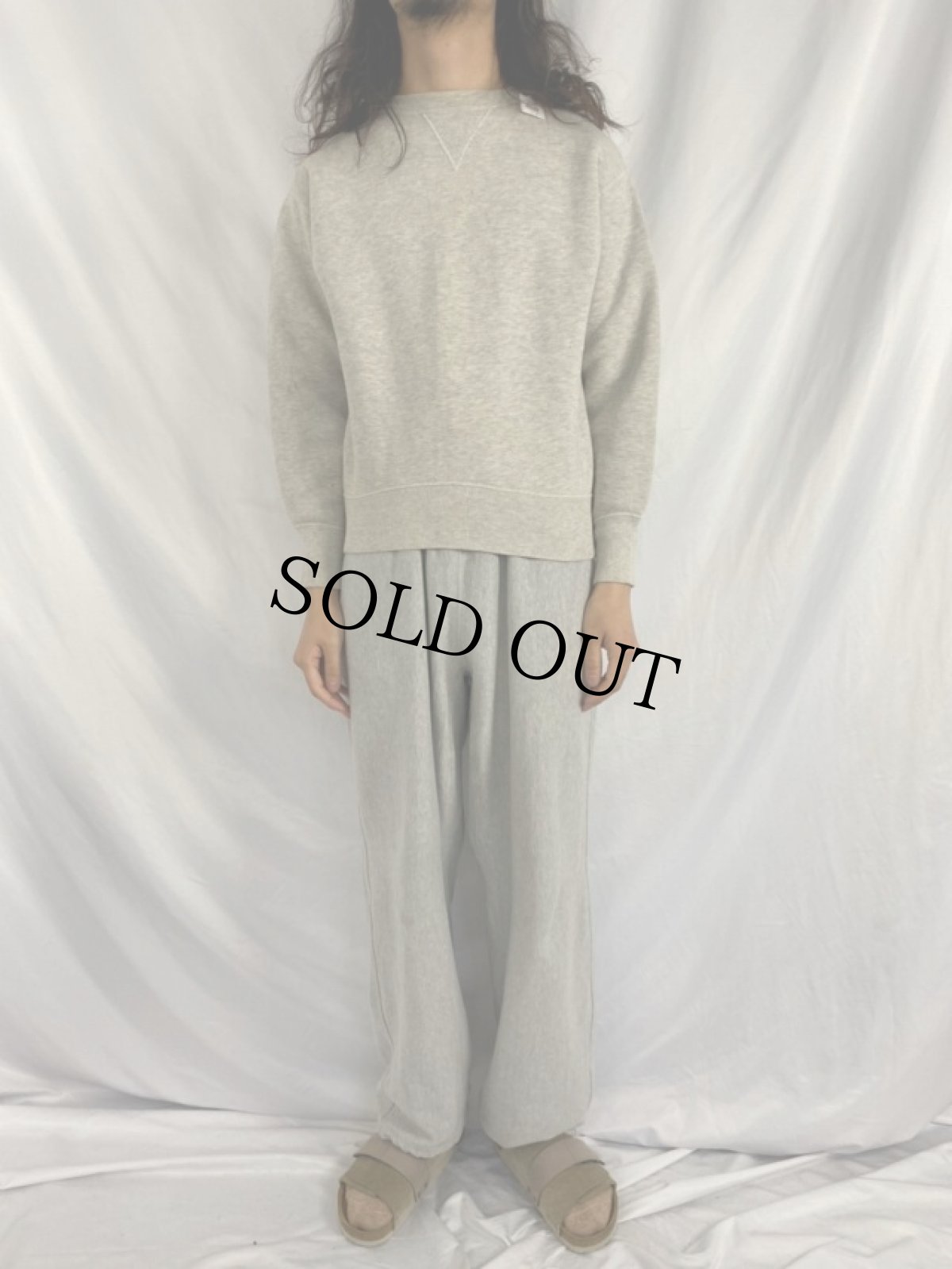 画像2: 50〜60's 前V 霜降り無地スウェット (2)