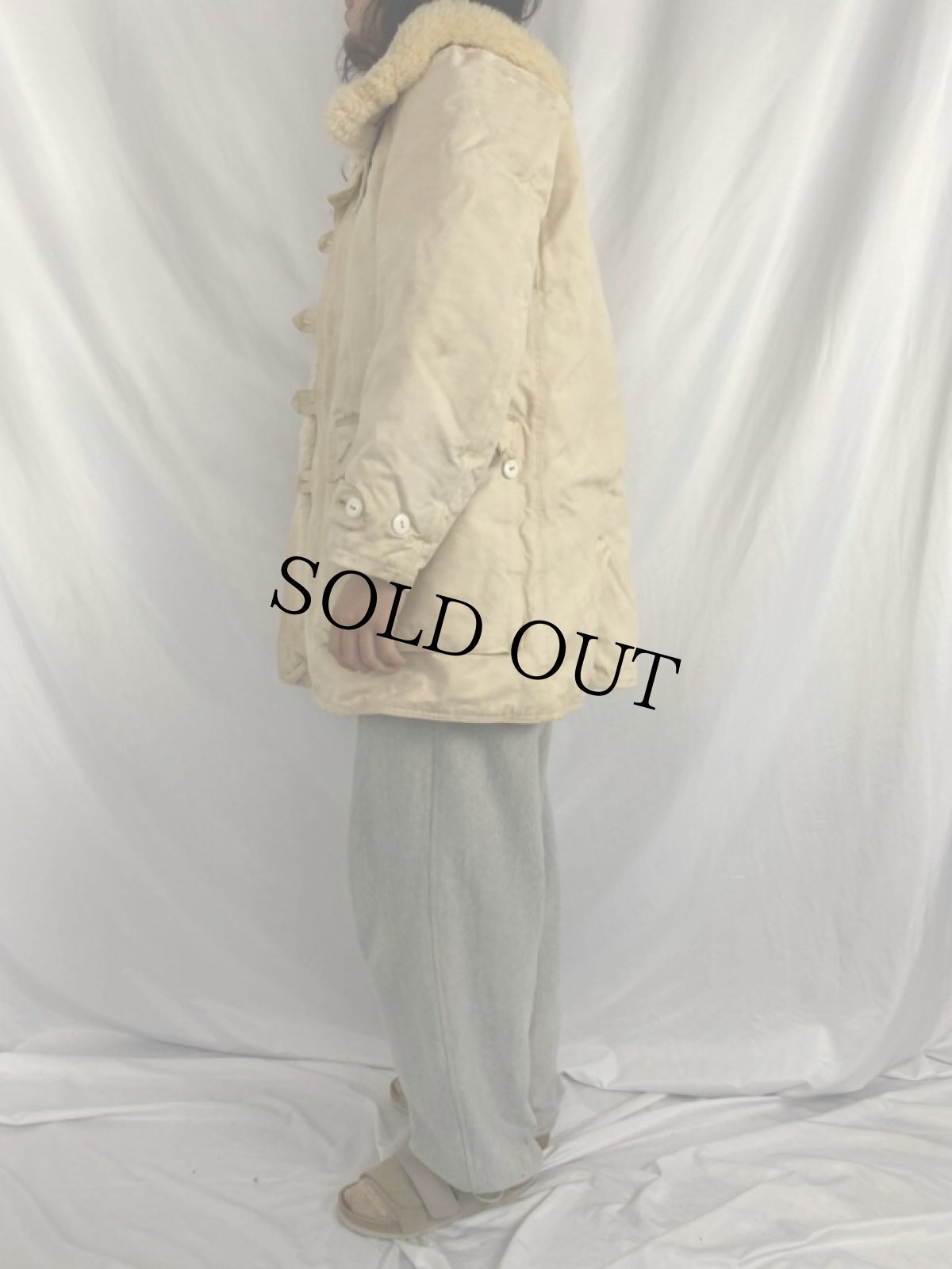 画像3: 40〜50's スウェーデン軍 キャンバス×ムートンコート (3)