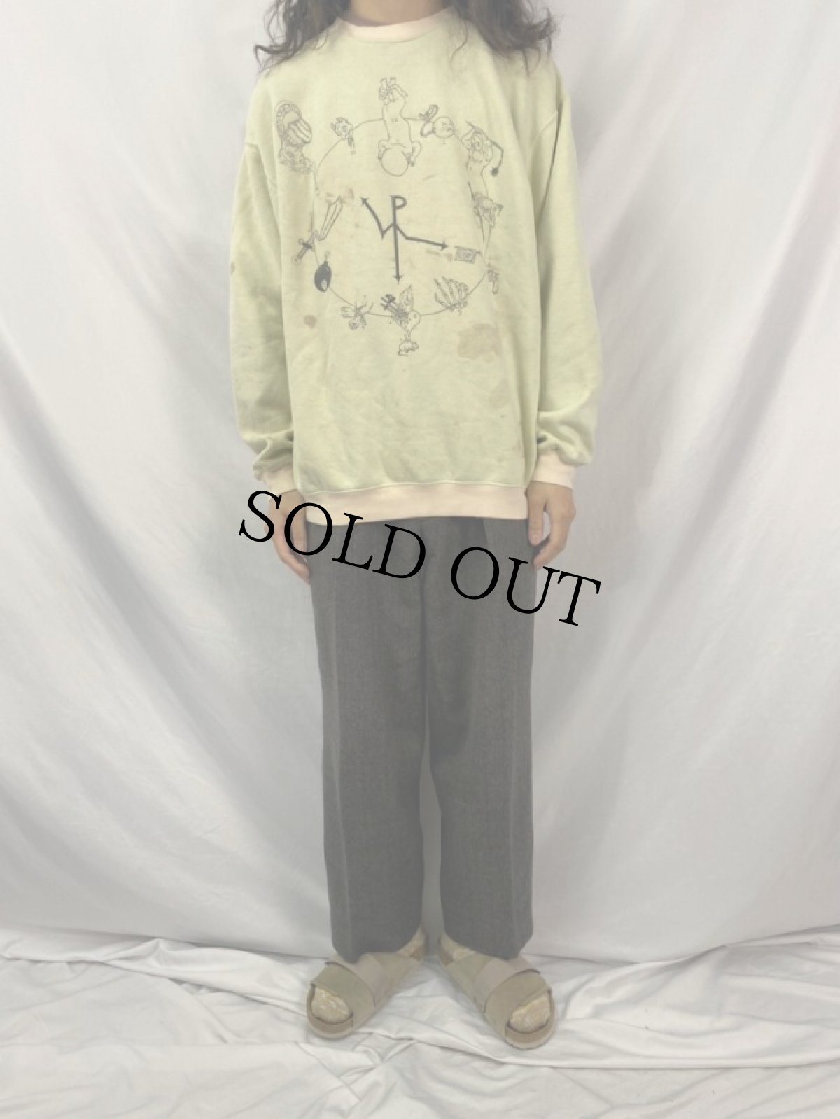 画像3: PUBERTY WOUNDS USA製 パンクバンドプリントスウェット L (3)