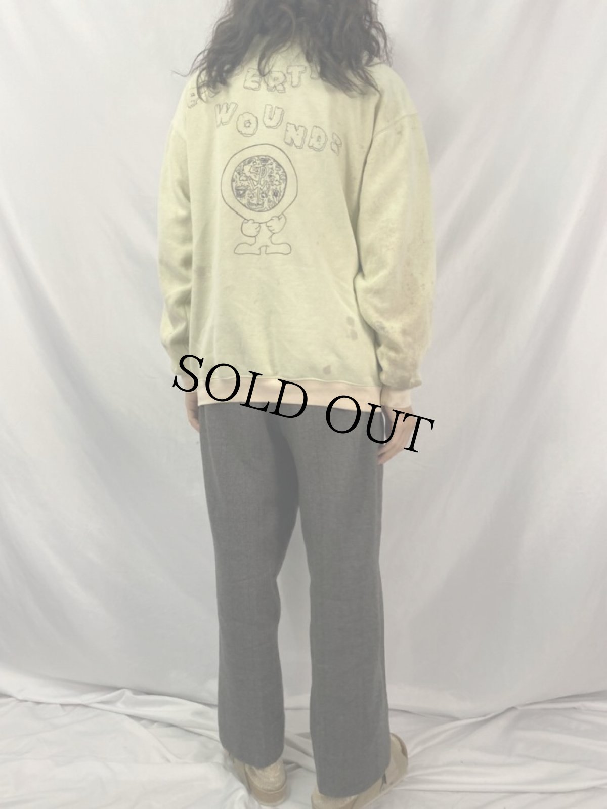 画像5: PUBERTY WOUNDS USA製 パンクバンドプリントスウェット L (5)