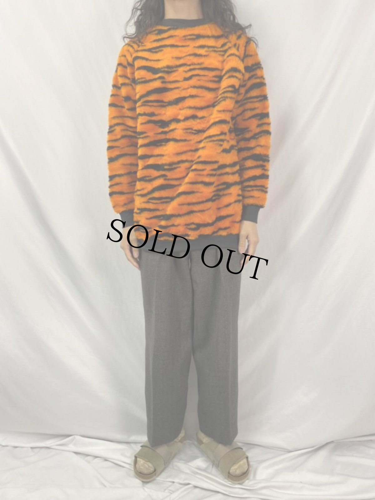 画像2: タイガー柄 フェイクファープルオーバー XL (2)