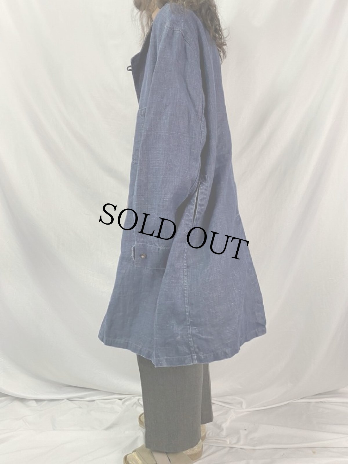 画像3: POLO Ralph Lauren インディゴリネン ショップコート XXL (3)