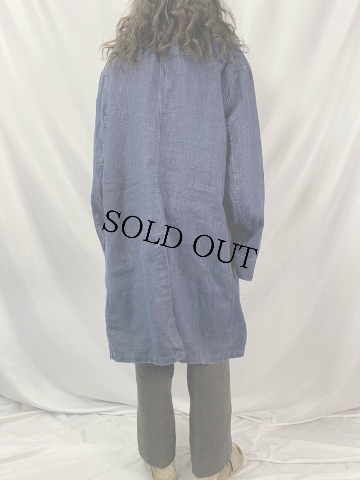 画像4: POLO Ralph Lauren インディゴリネン ショップコート XXL (4)