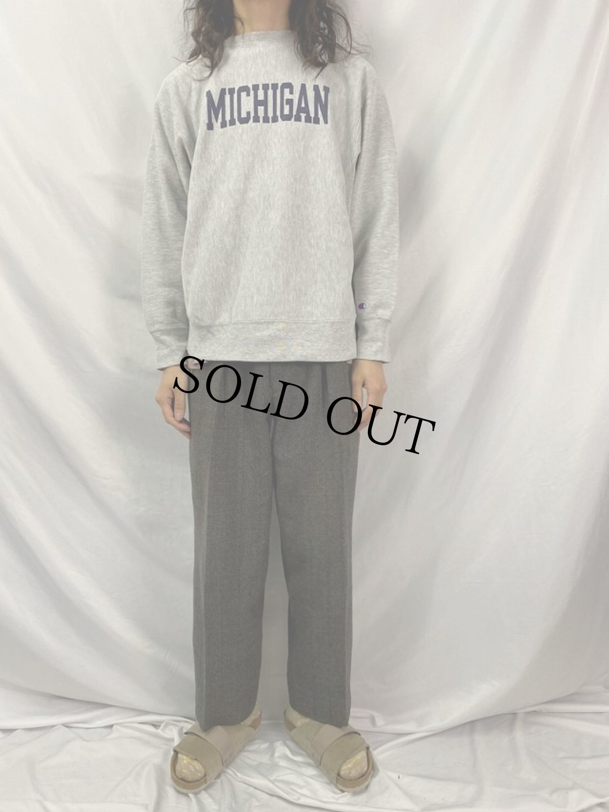 画像2: 80's Champion REVERSE WEAVE USA製 トリコタグ "MICHIGAN" 染み込みプリント L (2)