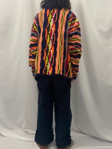 画像4: 90's COOGI 3D柄織り コットンニットセーター 2XL (4)