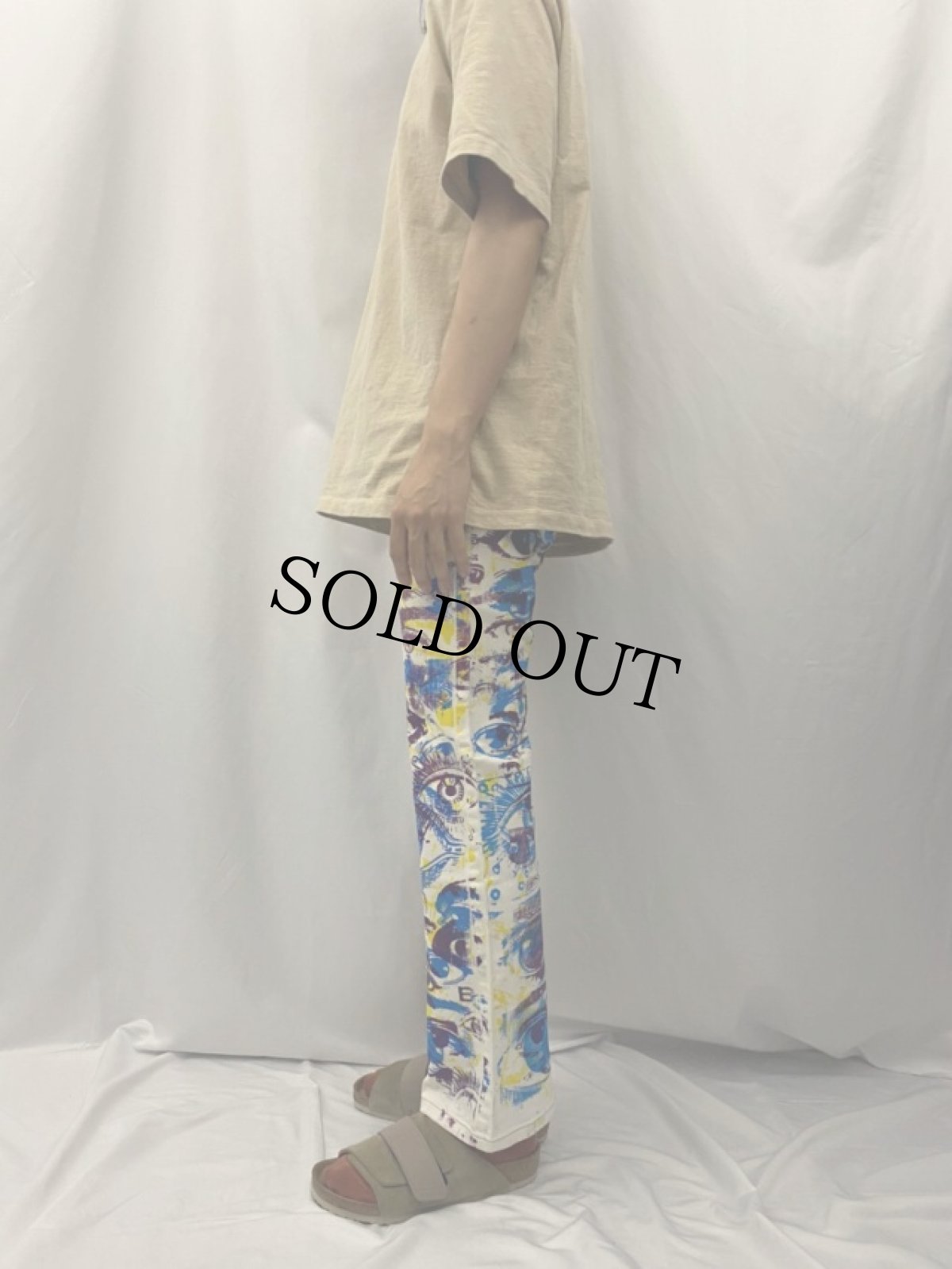 画像3: DON ROCK products 手刷り×ブリーチ ホワイトデニムパンツ W27 (3)