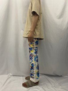 画像3: DON ROCK products 手刷り×ブリーチ ホワイトデニムパンツ W27 (3)