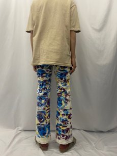 画像4: DON ROCK products 手刷り×ブリーチ ホワイトデニムパンツ W27 (4)