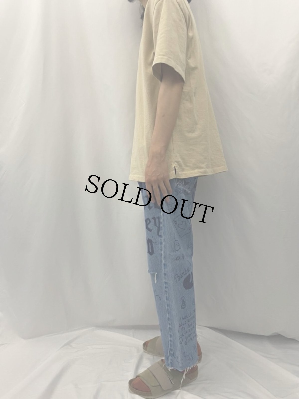 画像3: Levi's 501 ハンドペイント デニムパンツ W35 (3)