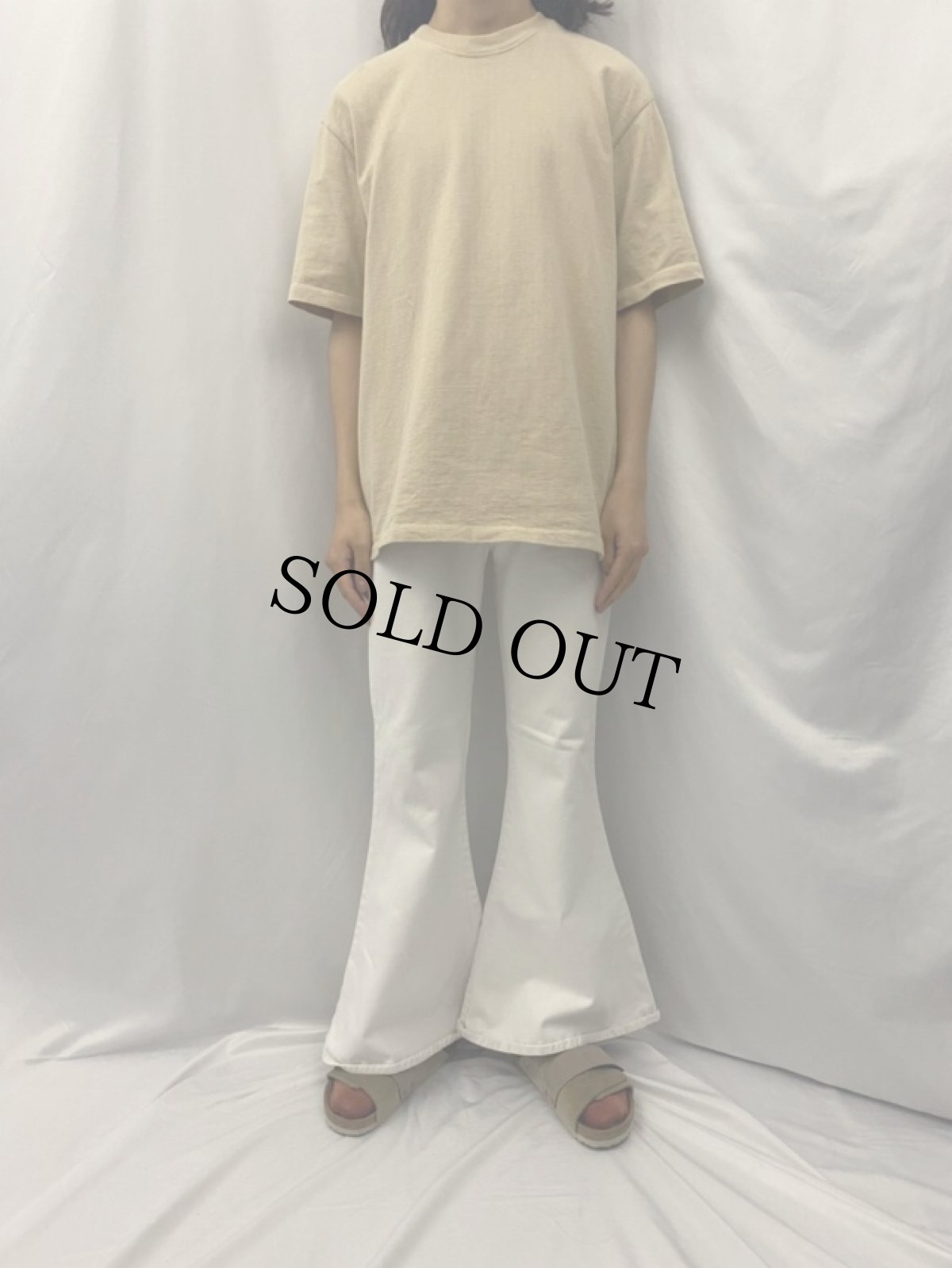 画像2: USA製 ベルボトム ホワイトデニムパンツ W30 (2)