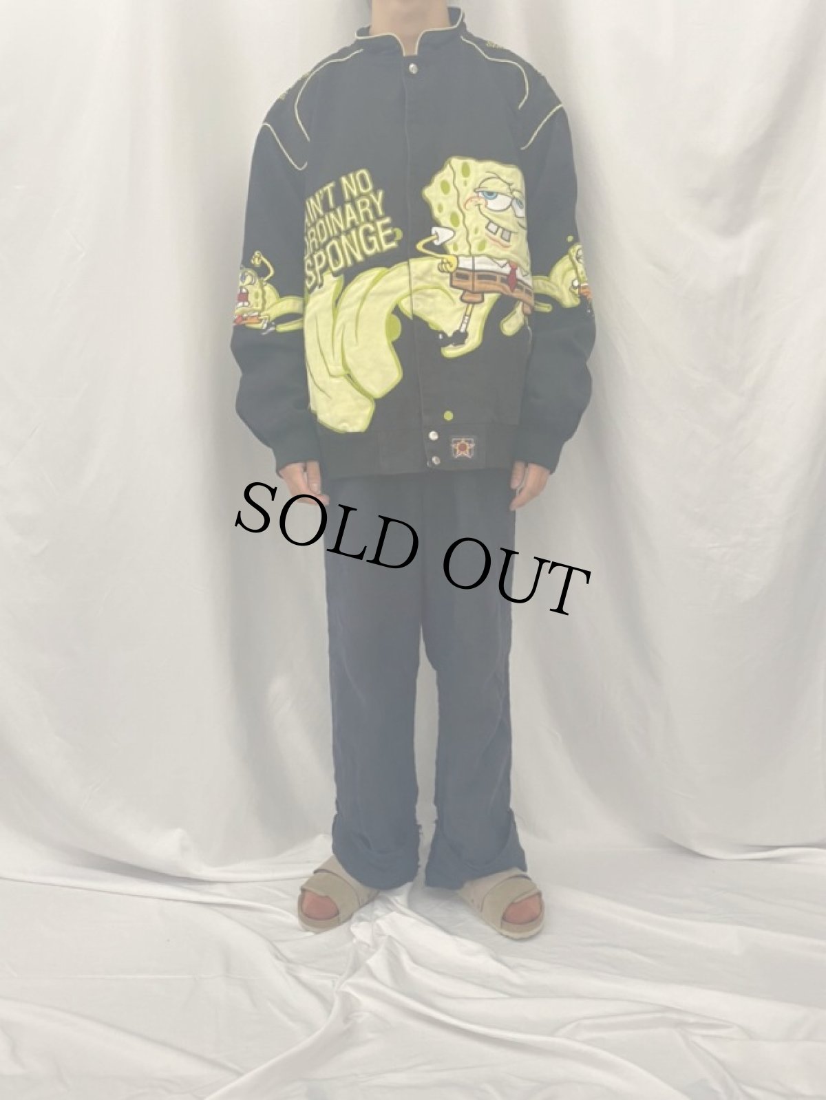 画像2: JH DESIGN "SpongeBob" 刺繍 レーシングジャケット 3XL (2)