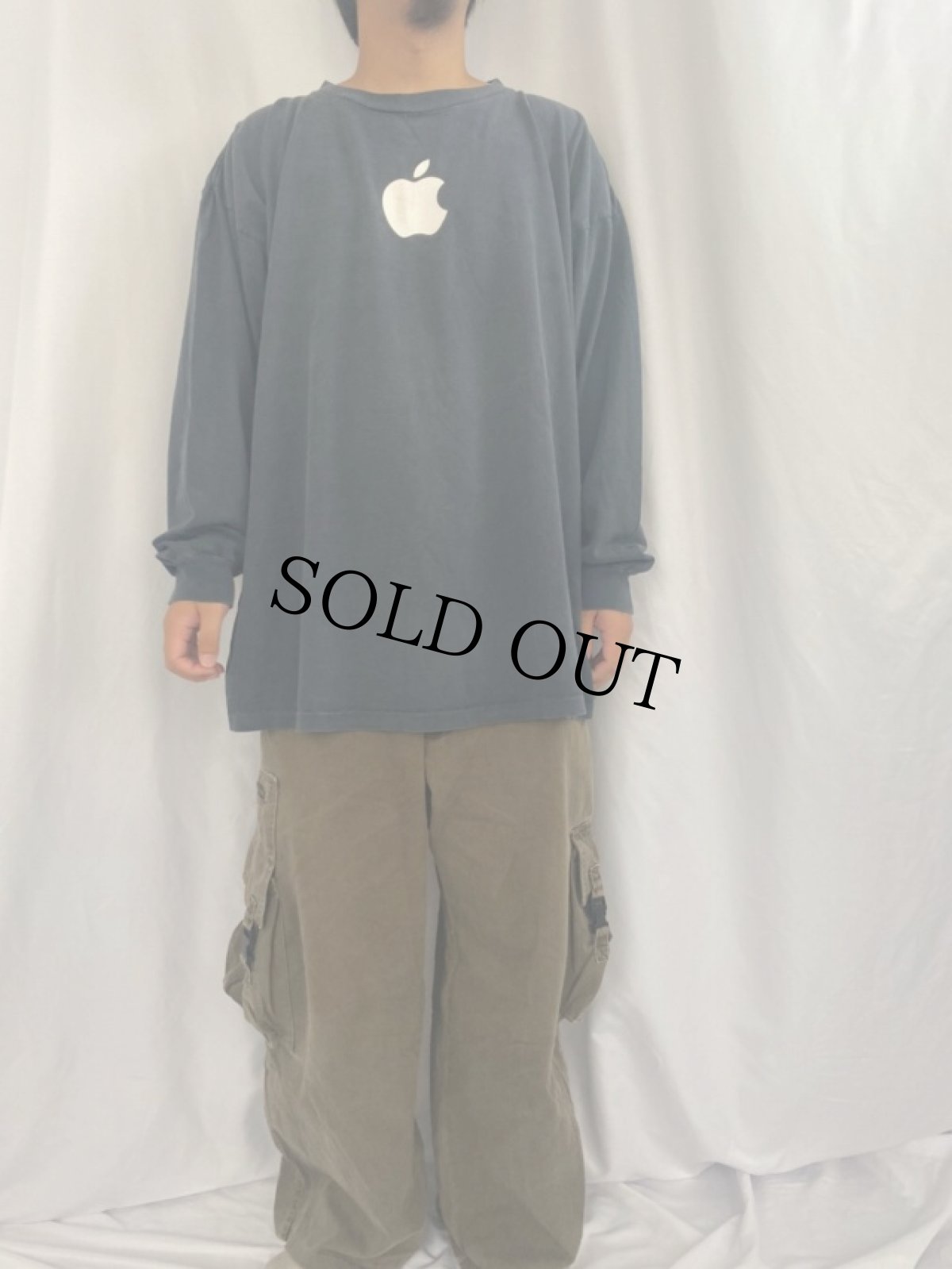 画像2: 2000's USA製 Apple "Early bird special" ロゴプリントロンT 3XL (2)