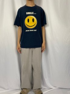 画像2: SMILE... Jesus loves you! スマイルプリントTシャツ XL (2)