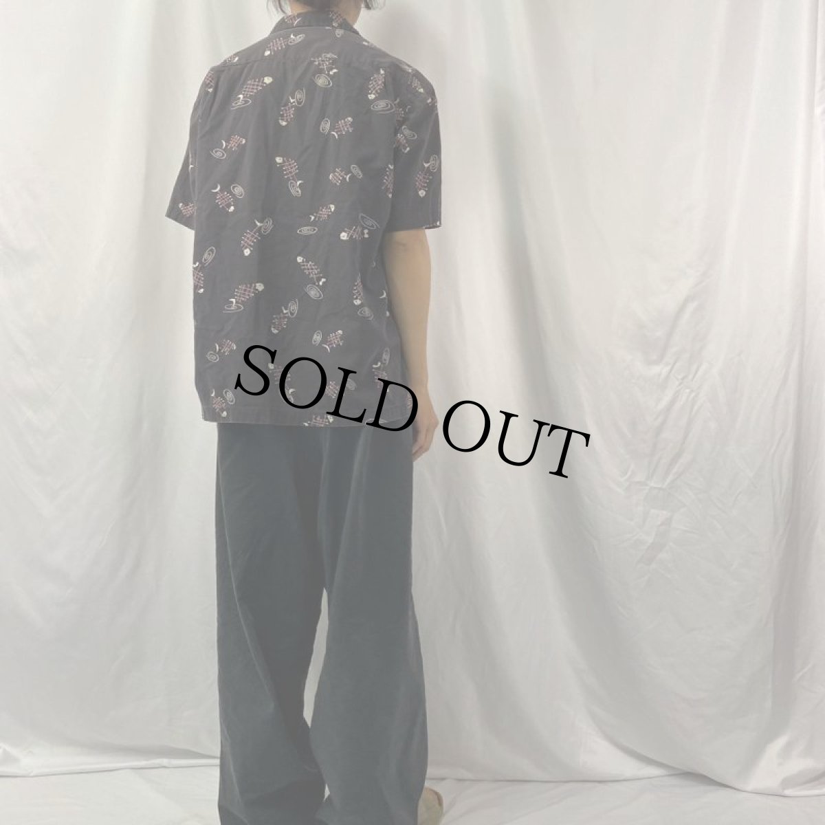 画像4: 50's Jantzen アトミック柄 オープンカラーコットンシャツ L (4)